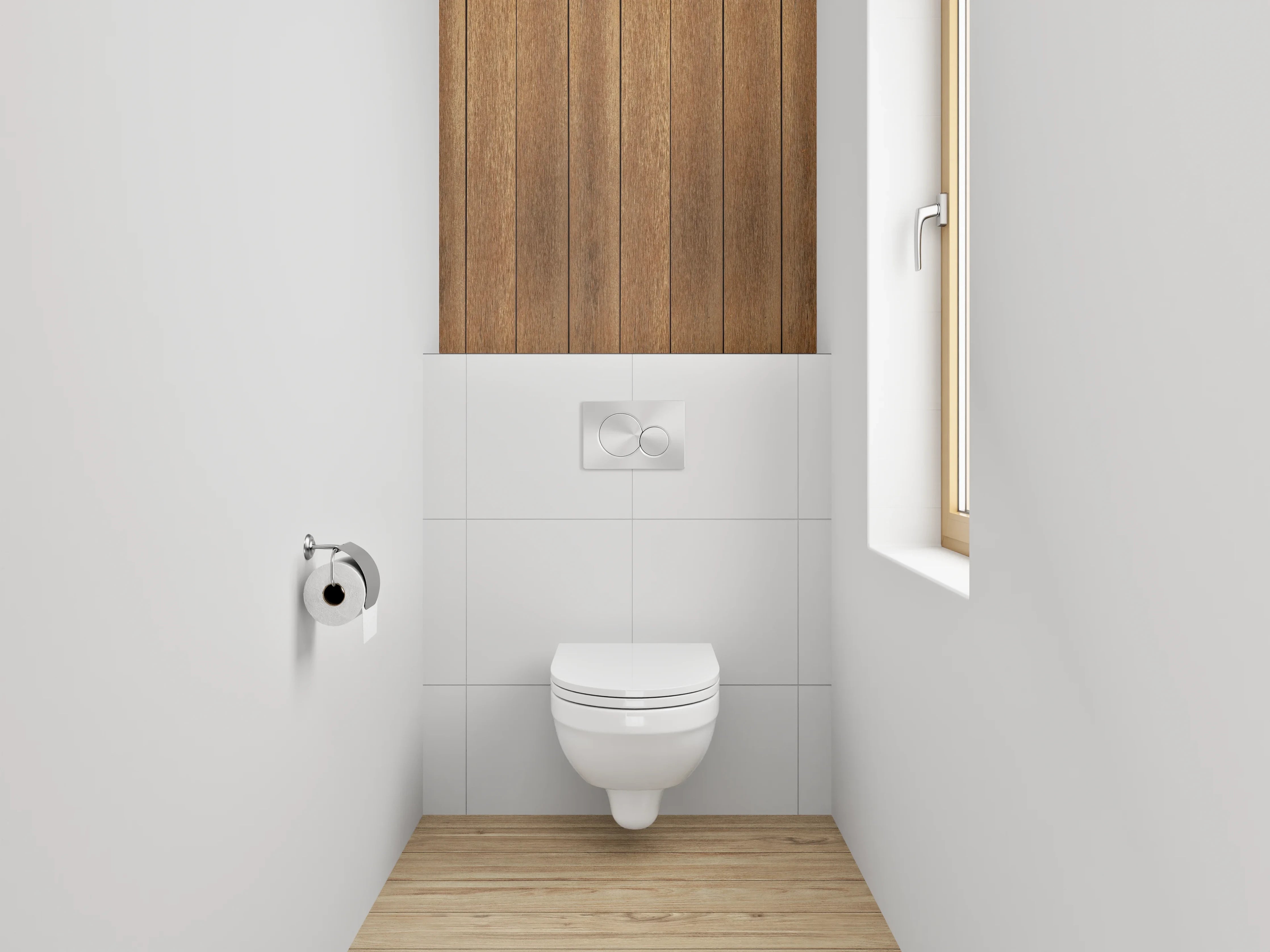 WC-Rückwand - Wandpaneel Braun-Grau in Holzstruktur