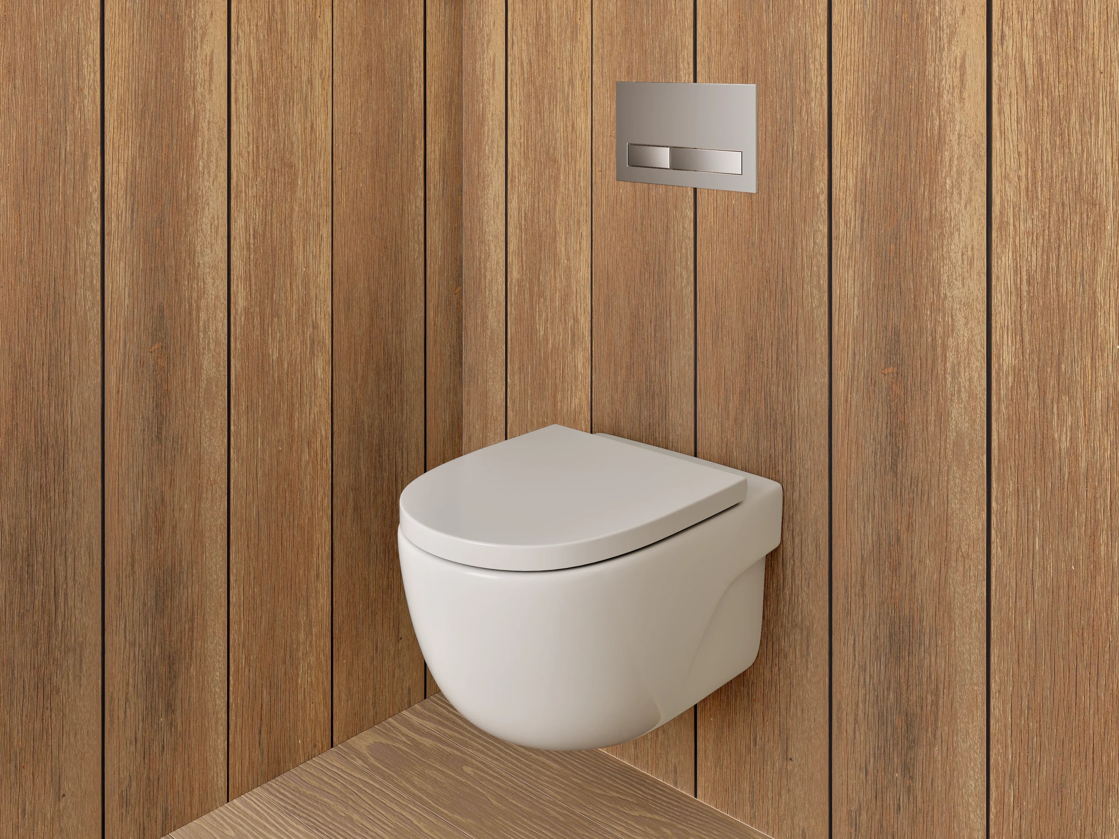 WC-Rückwand - Wandpaneel Braun-Grau in Holzstruktur