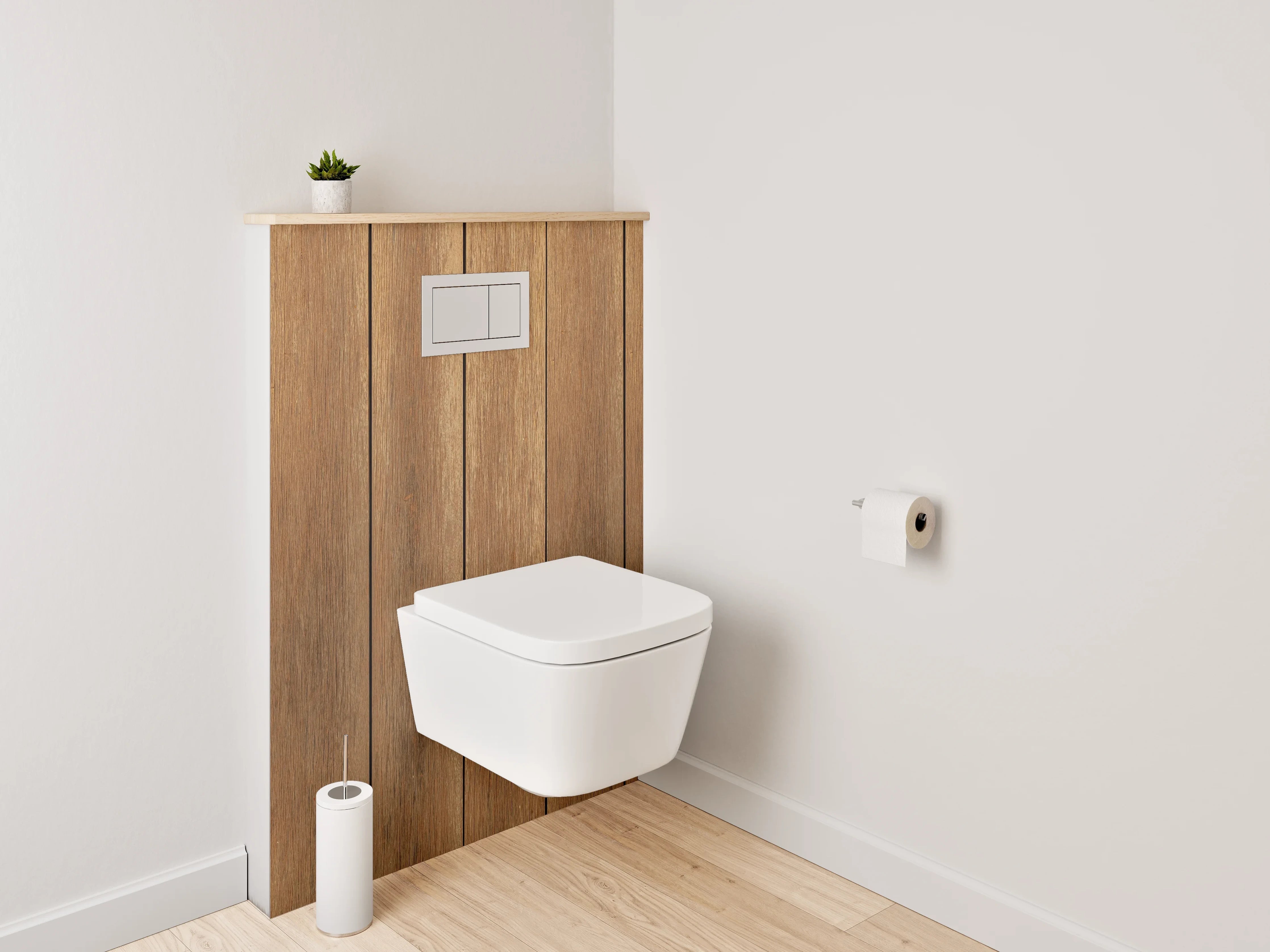 WC-Rückwand - Wandpaneel Braun-Grau in Holzstruktur