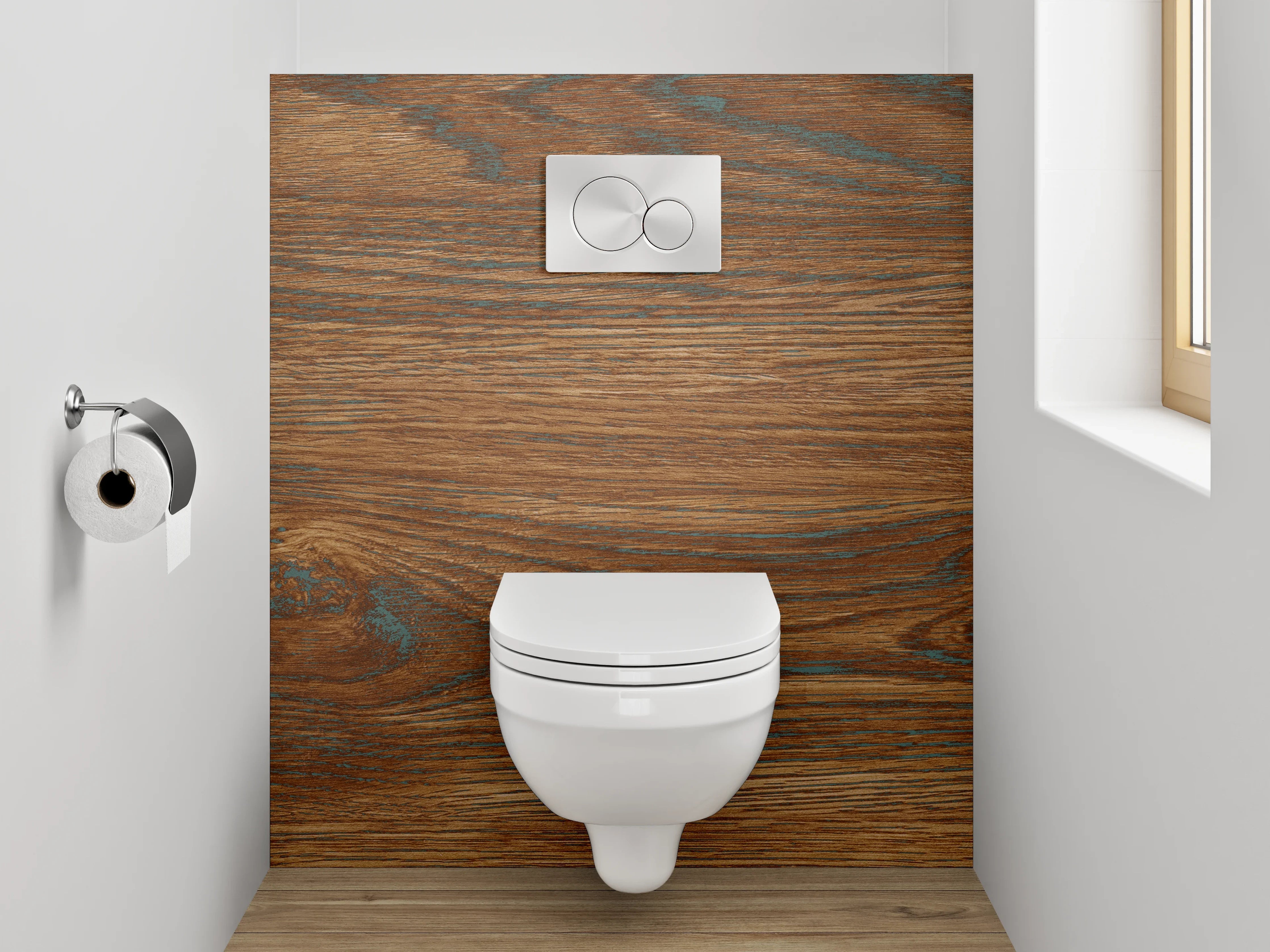 WC-Rückwand - Warme Holzmaserung
