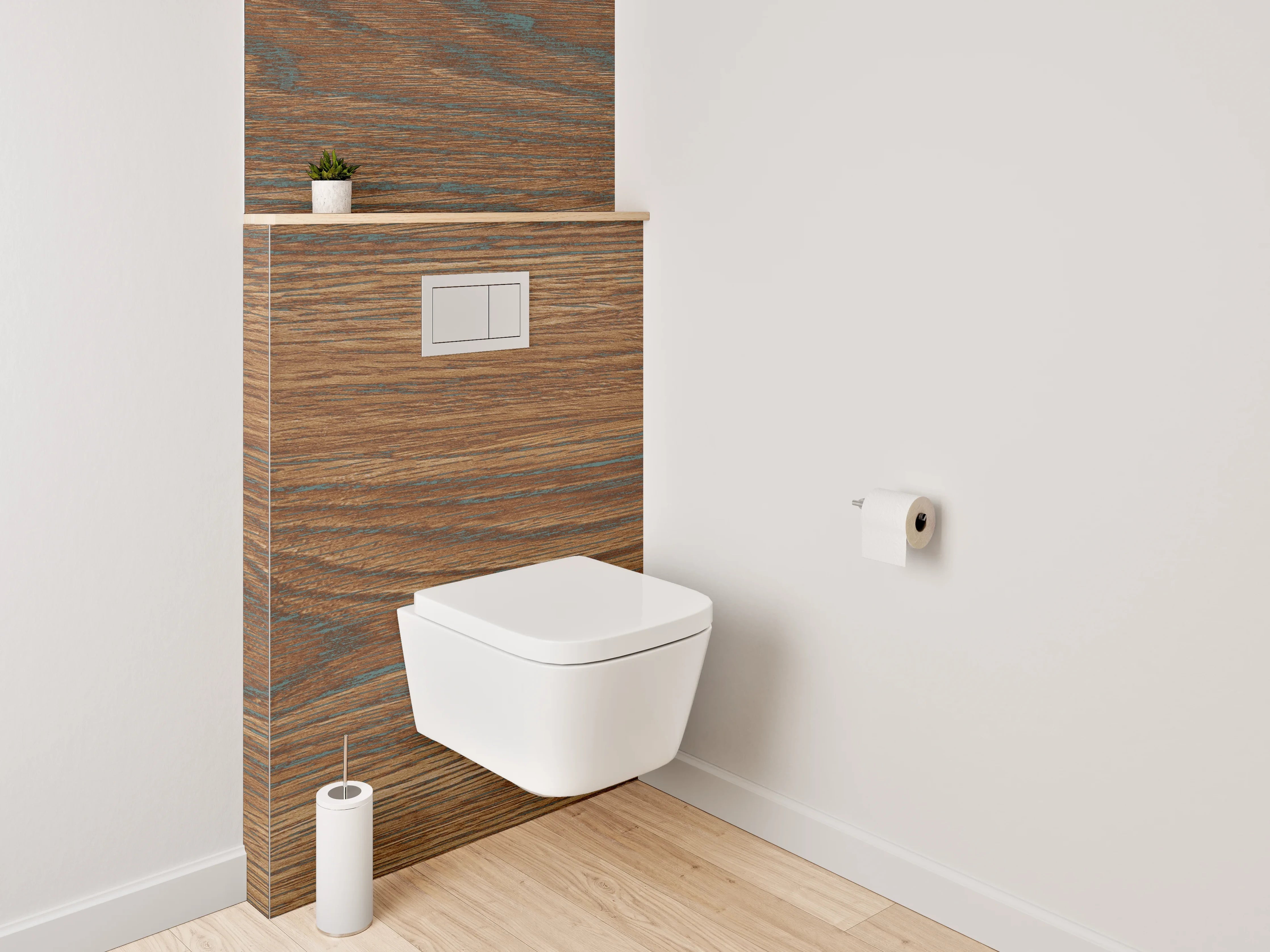WC-Rückwand - Warme Holzmaserung