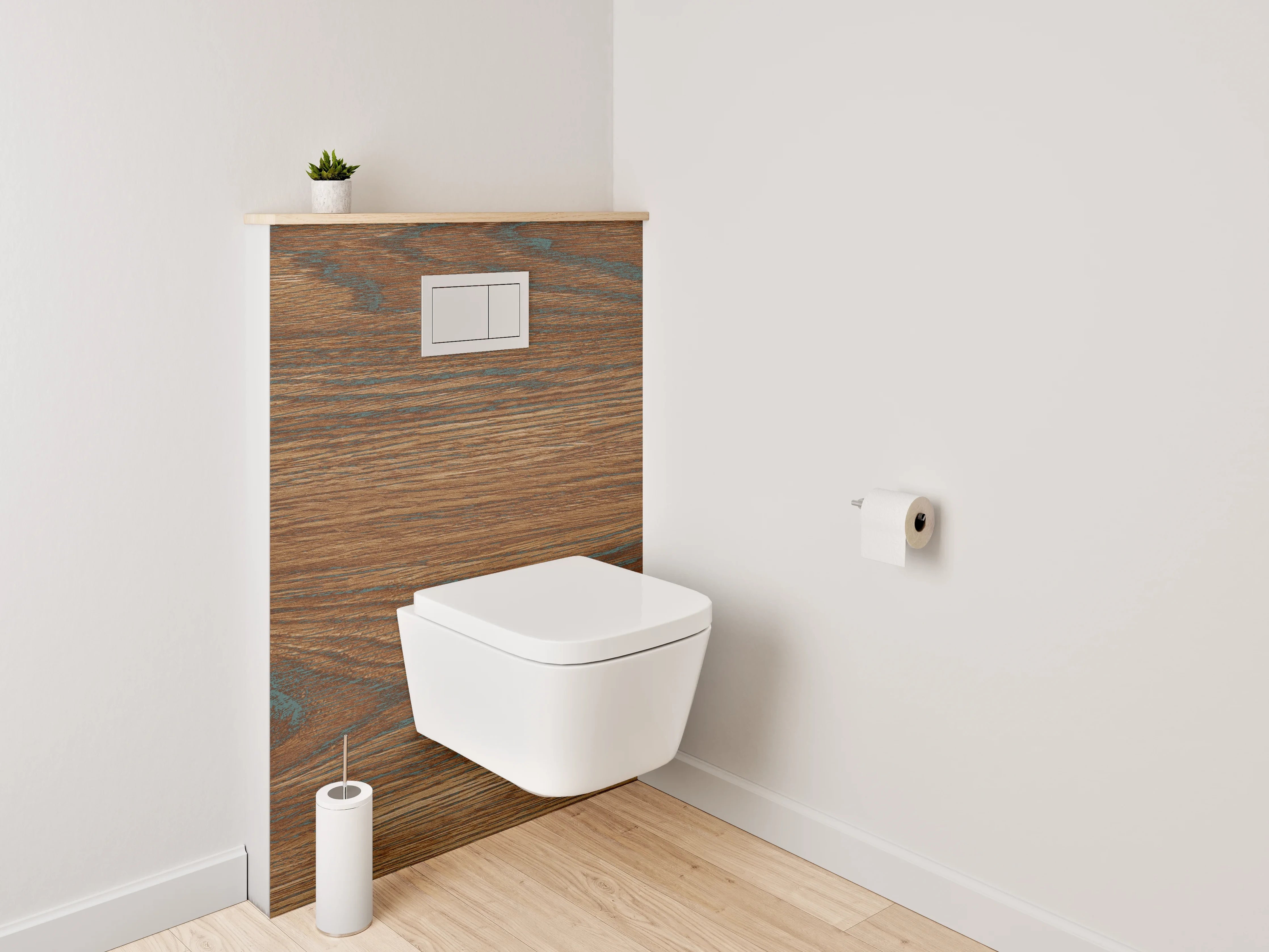 WC-Rückwand - Warme Holzmaserung