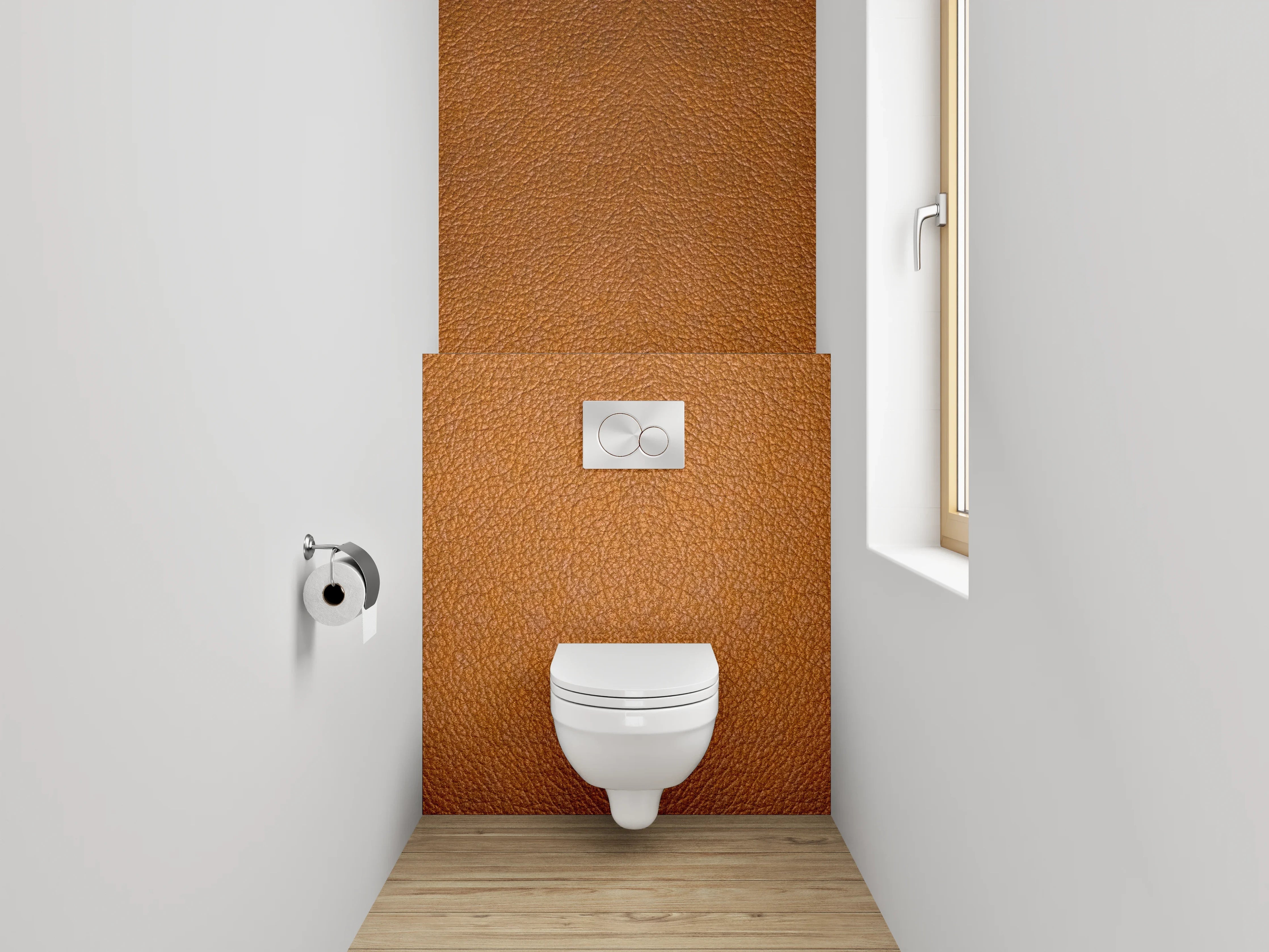 WC-Rückwand - Warmer Braunton Struktur-Optik