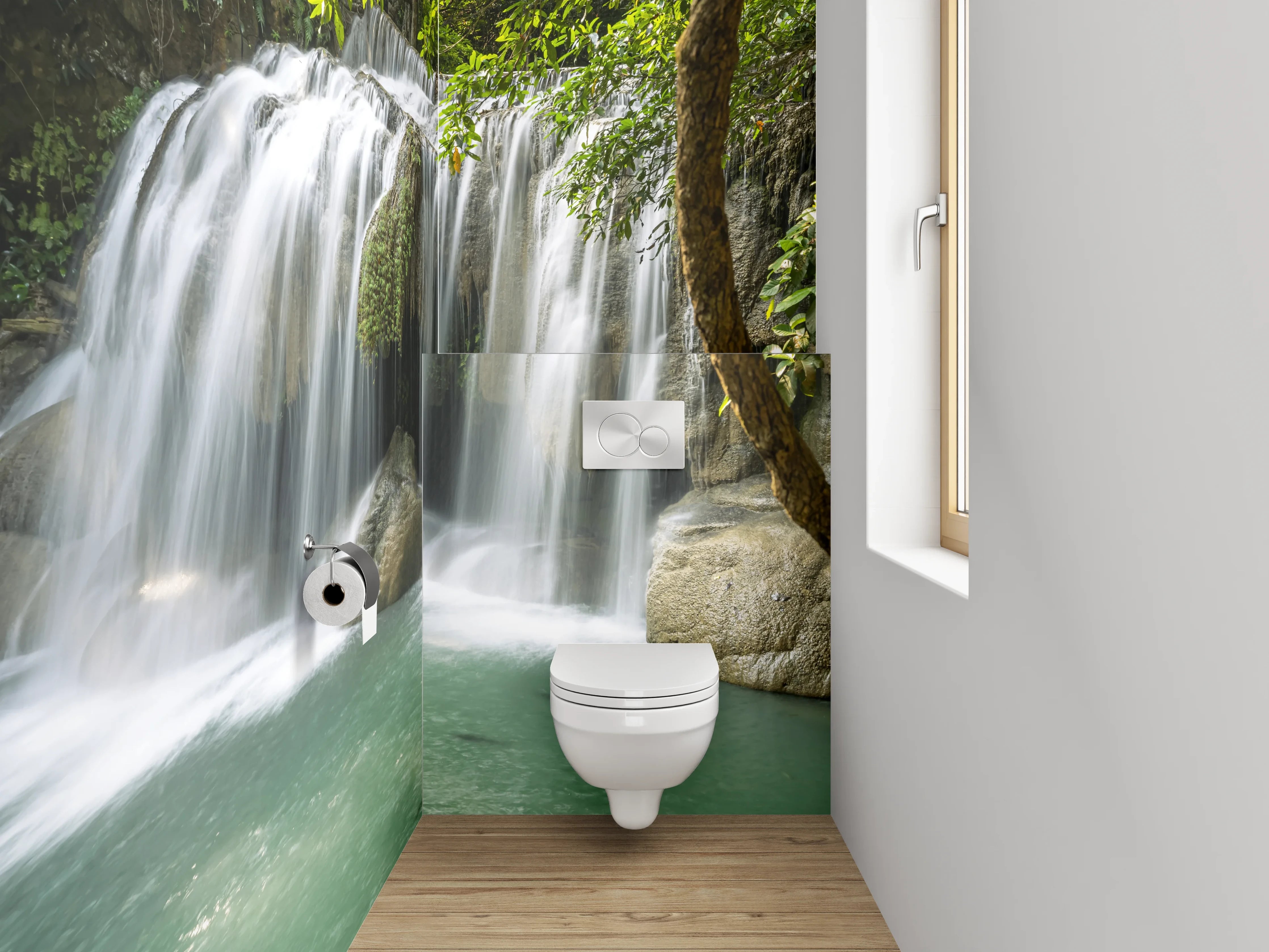 WC-Rückwand - Wasserfall Idylle Natur-Poster