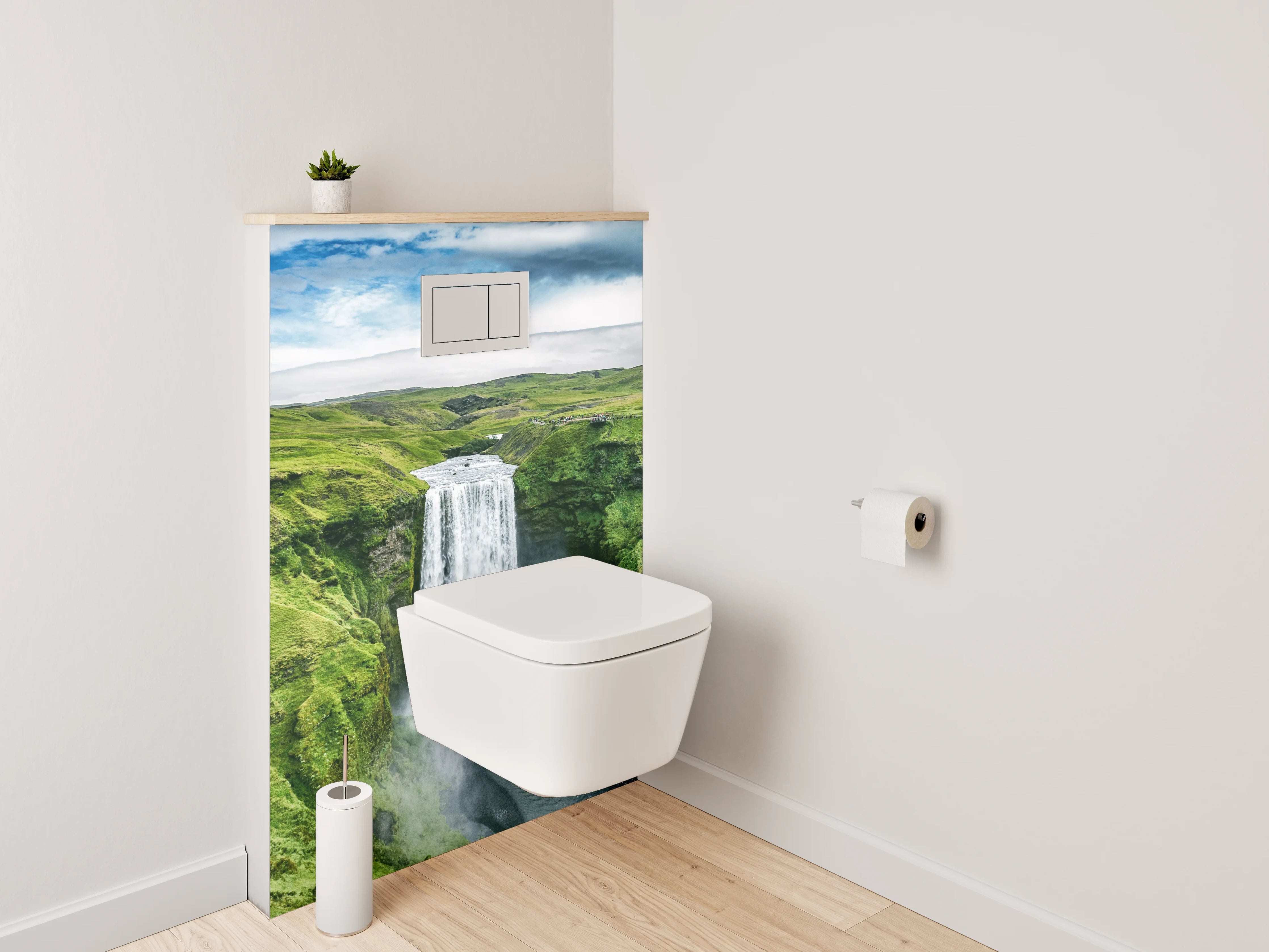 WC-Rückwand - Wasserfall Island – Naturlandschaft pur