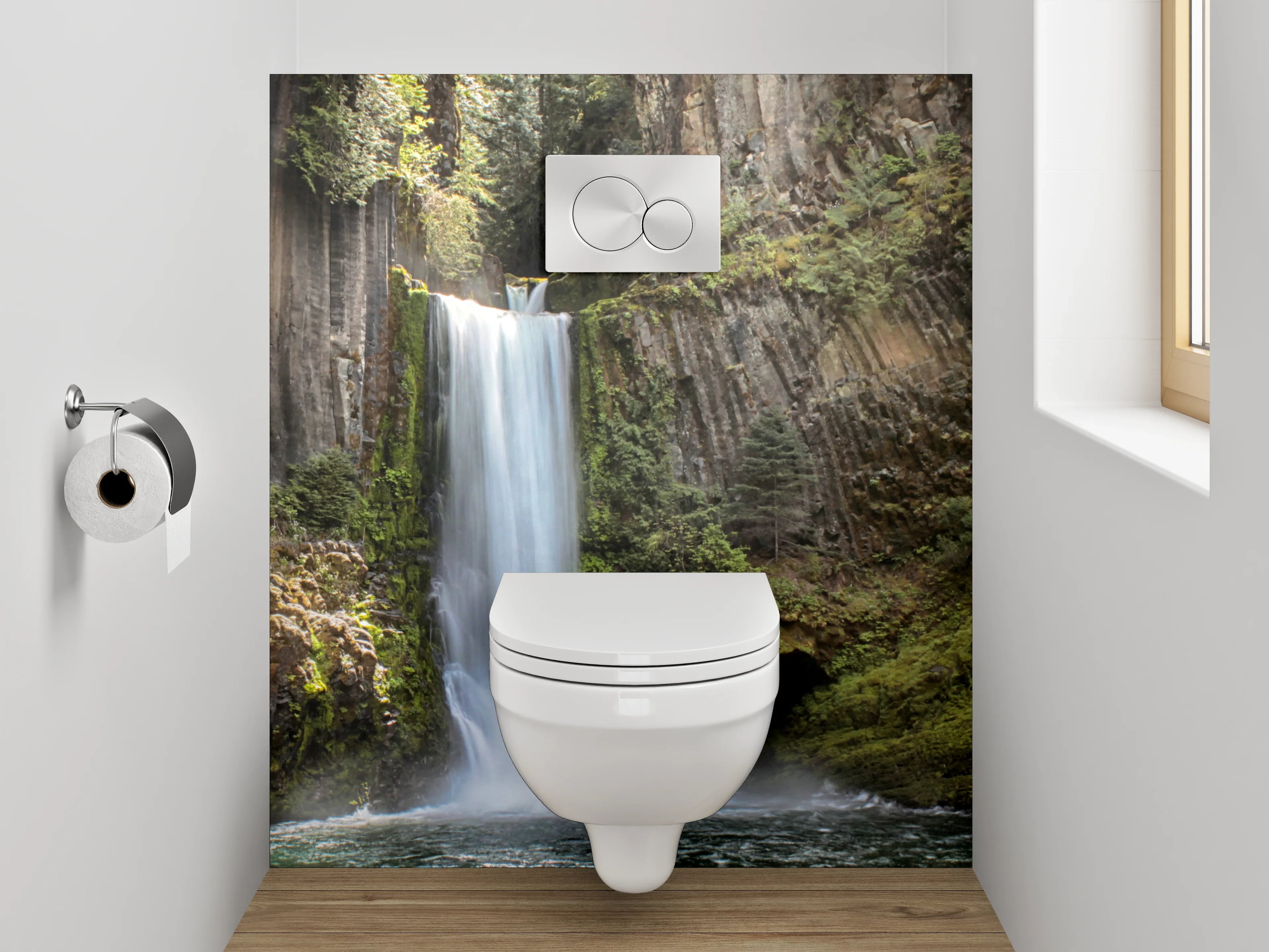 WC-Rückwand - Wasserfall Naturidylle Panorama