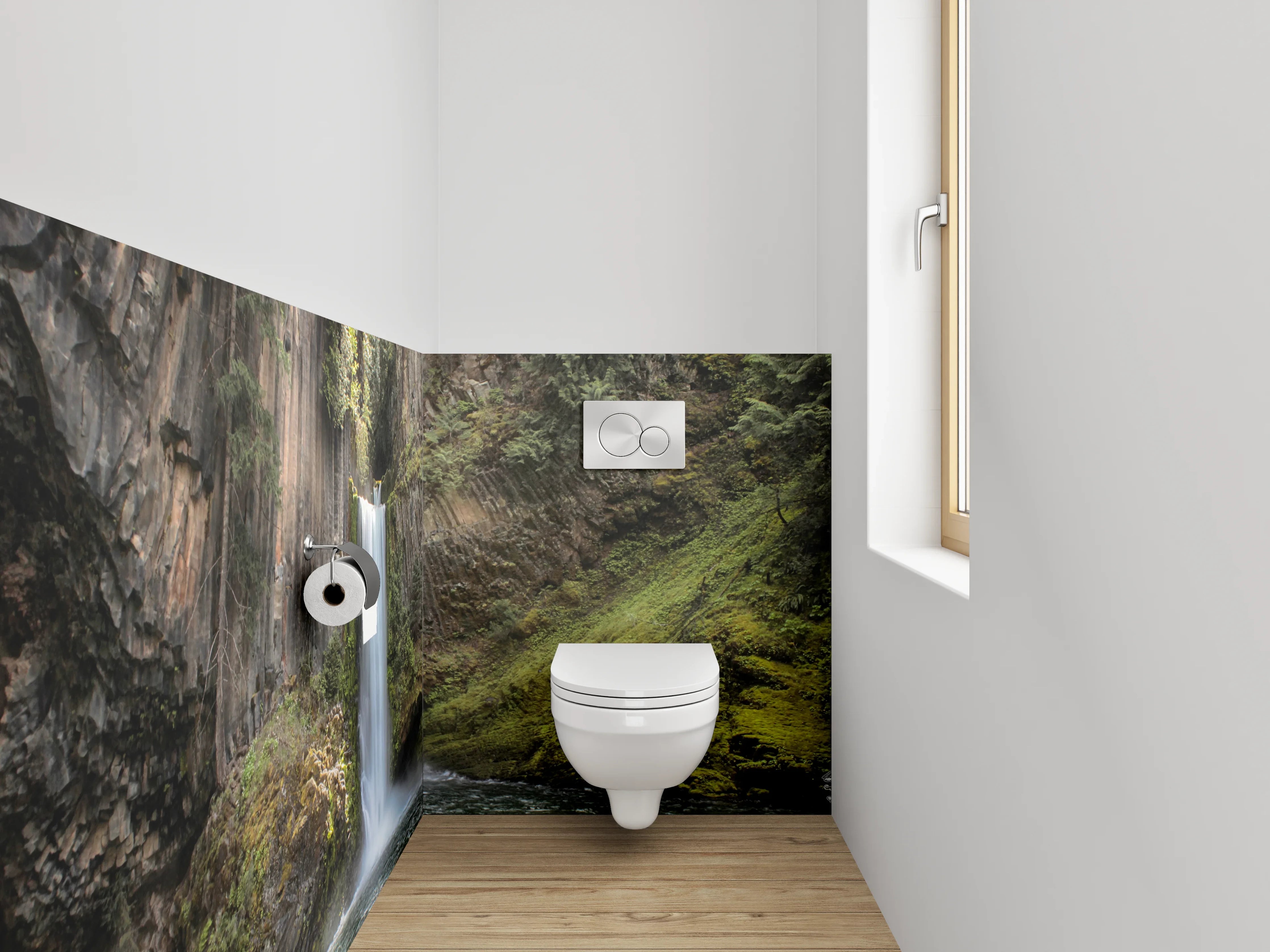 WC-Rückwand - Wasserfall Naturidylle Panorama