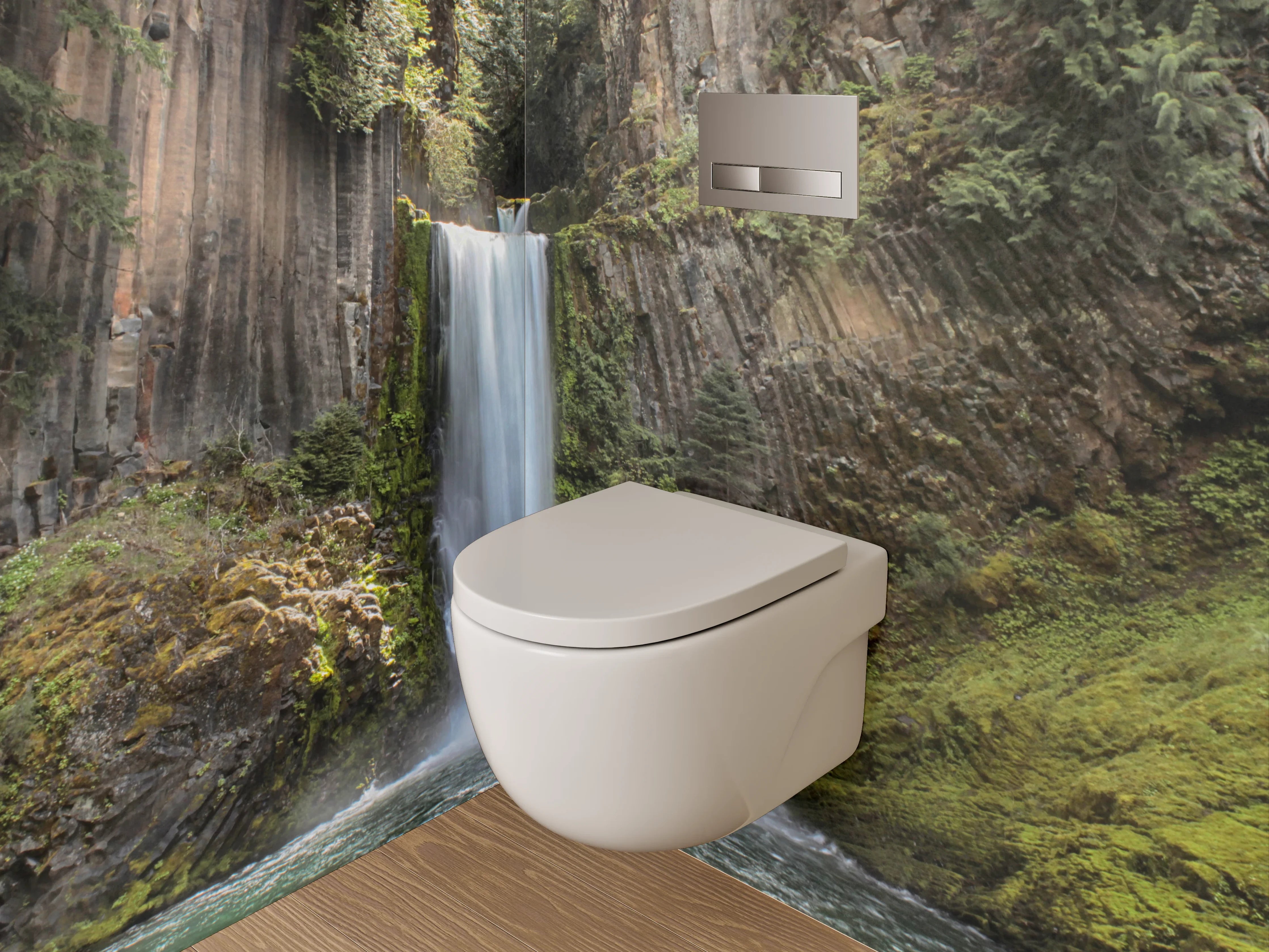 WC-Rückwand - Wasserfall Naturidylle Panorama