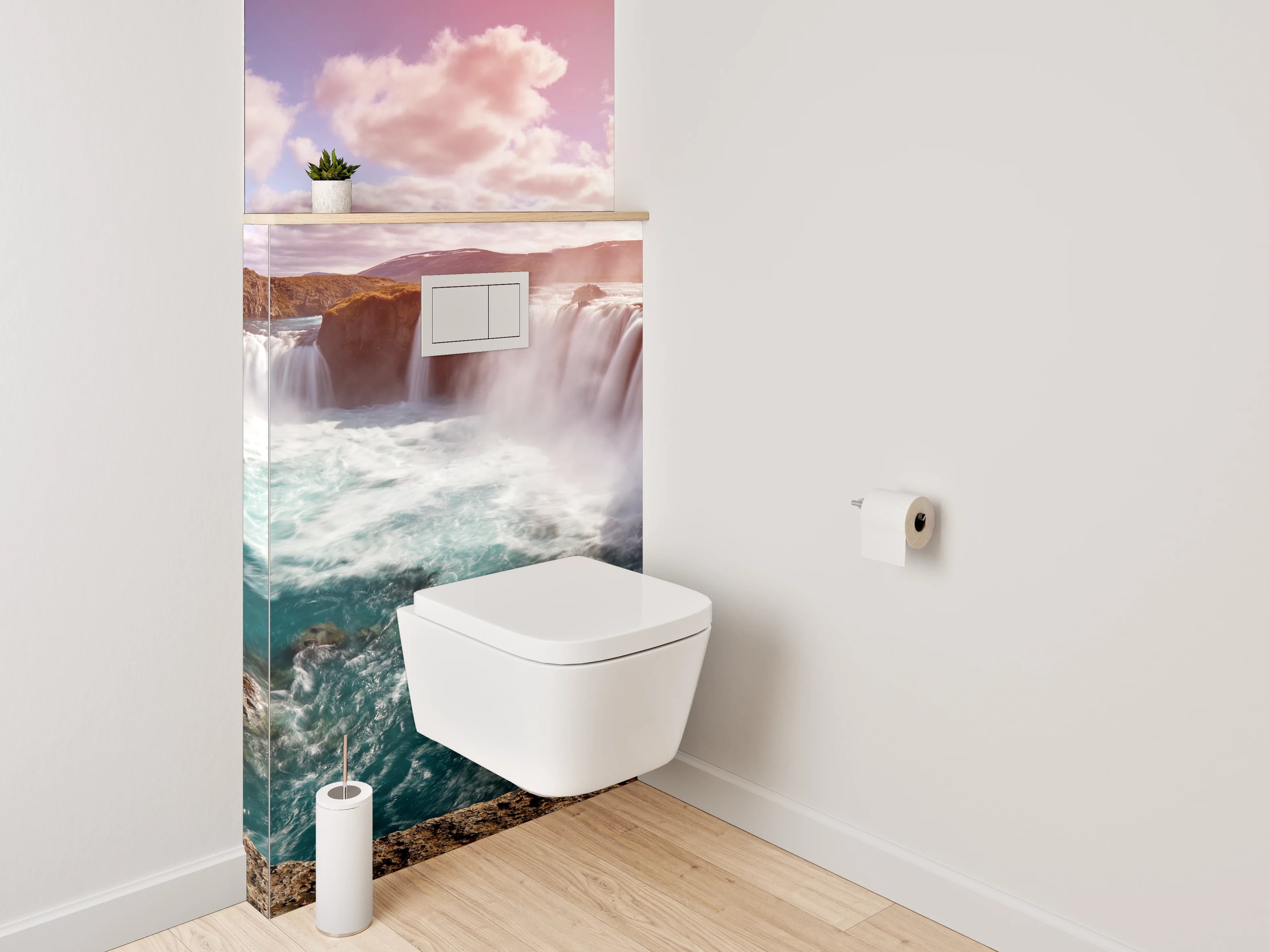 WC-Rückwand - Wasserfall Panoramabild Naturmotiv