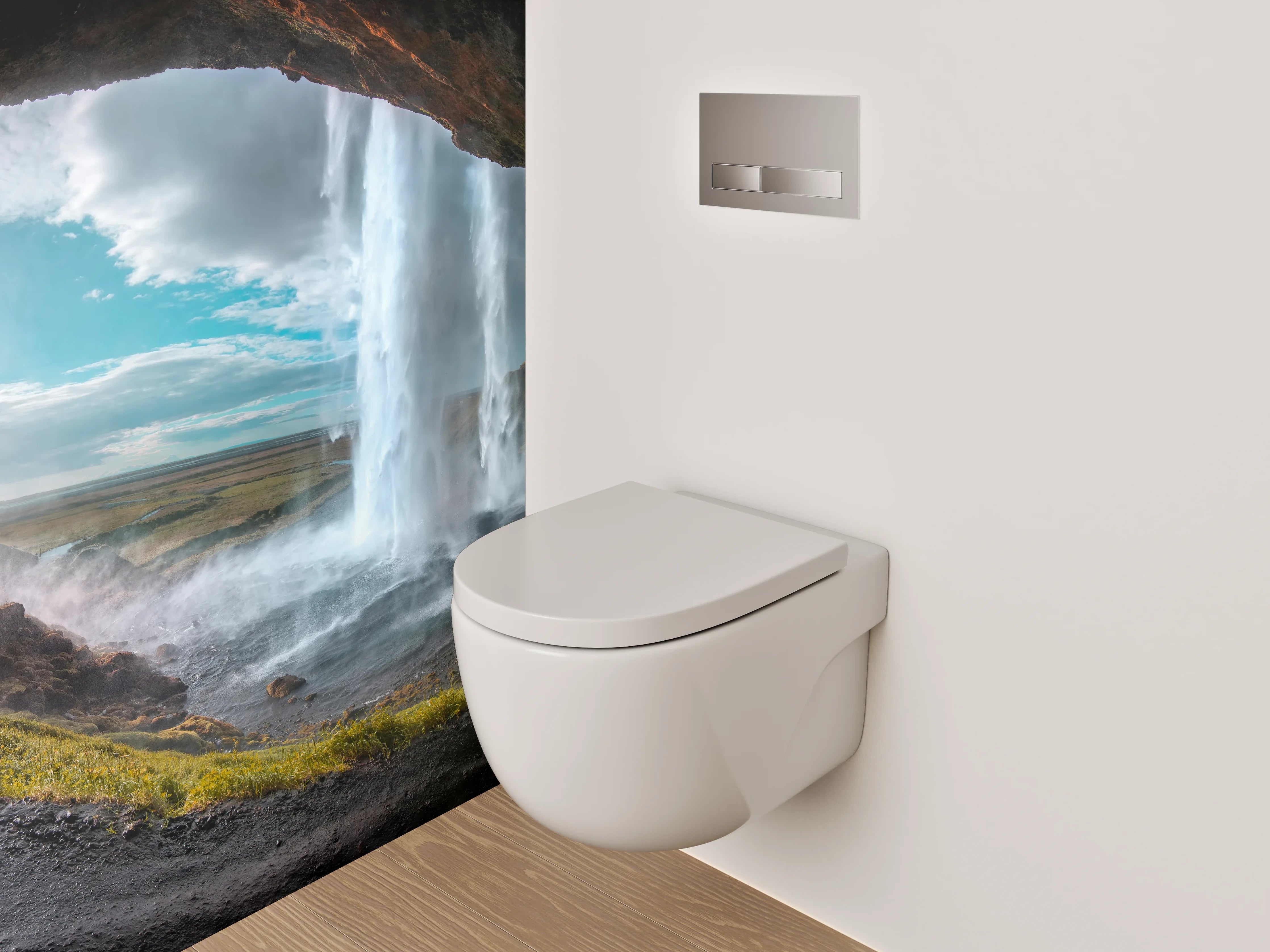WC-Rückwand - Wasserfall aus der Höhle – Naturidylle