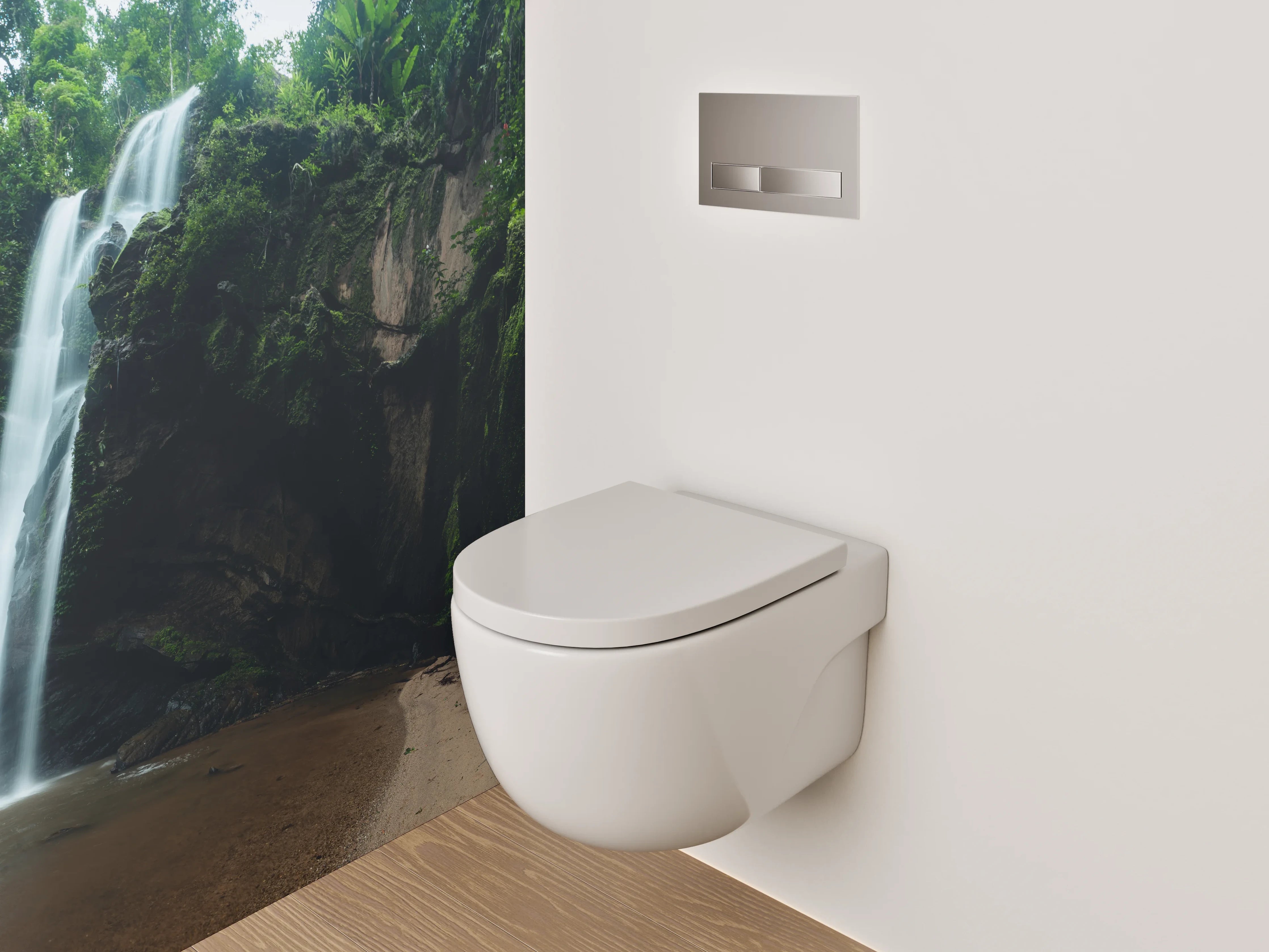 WC-Rückwand - Wasserfall im Dschungel Panorama