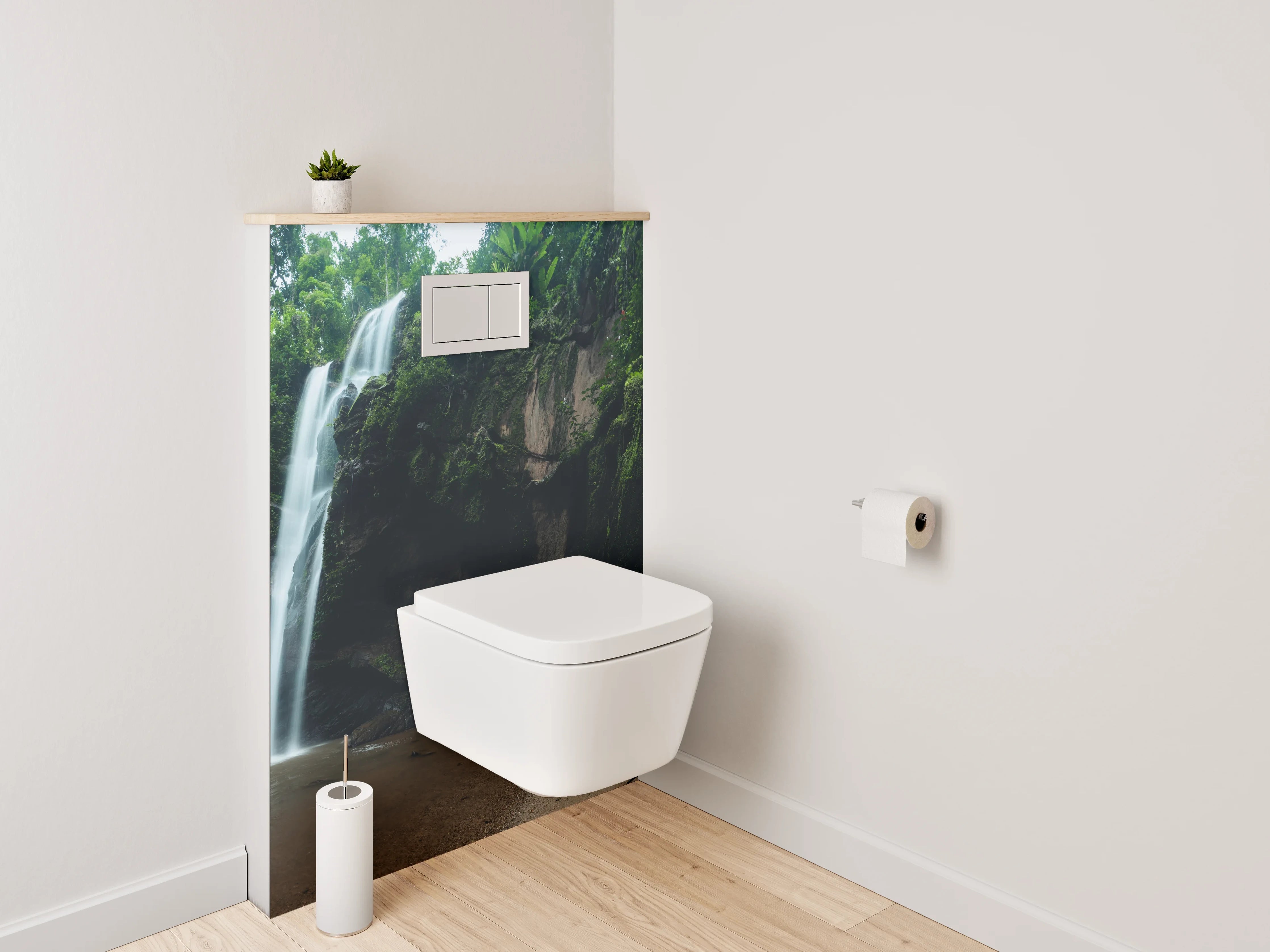 WC-Rückwand - Wasserfall im Dschungel Panorama