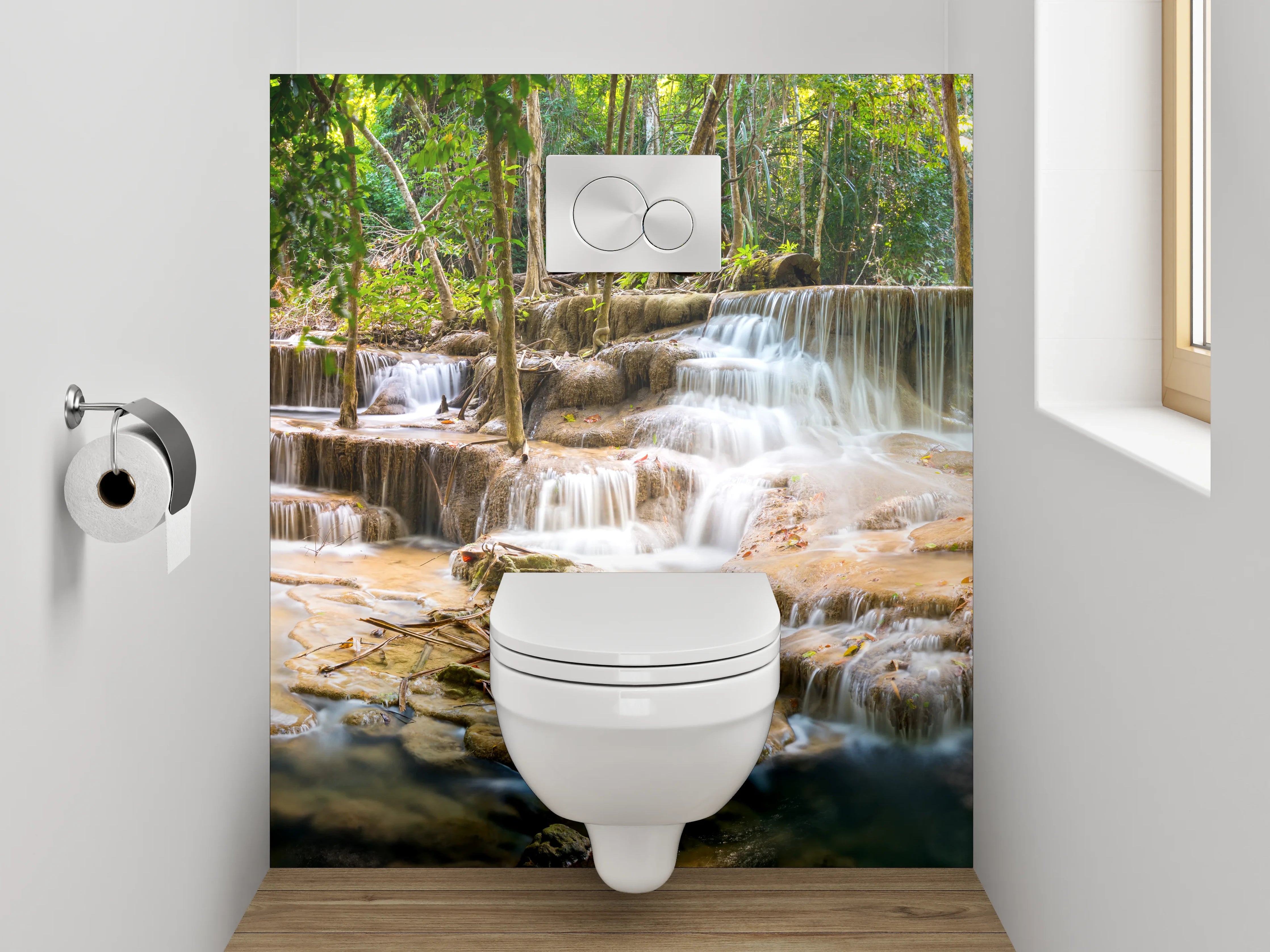WC-Rückwand - Wasserfall im tropischen Regenwald