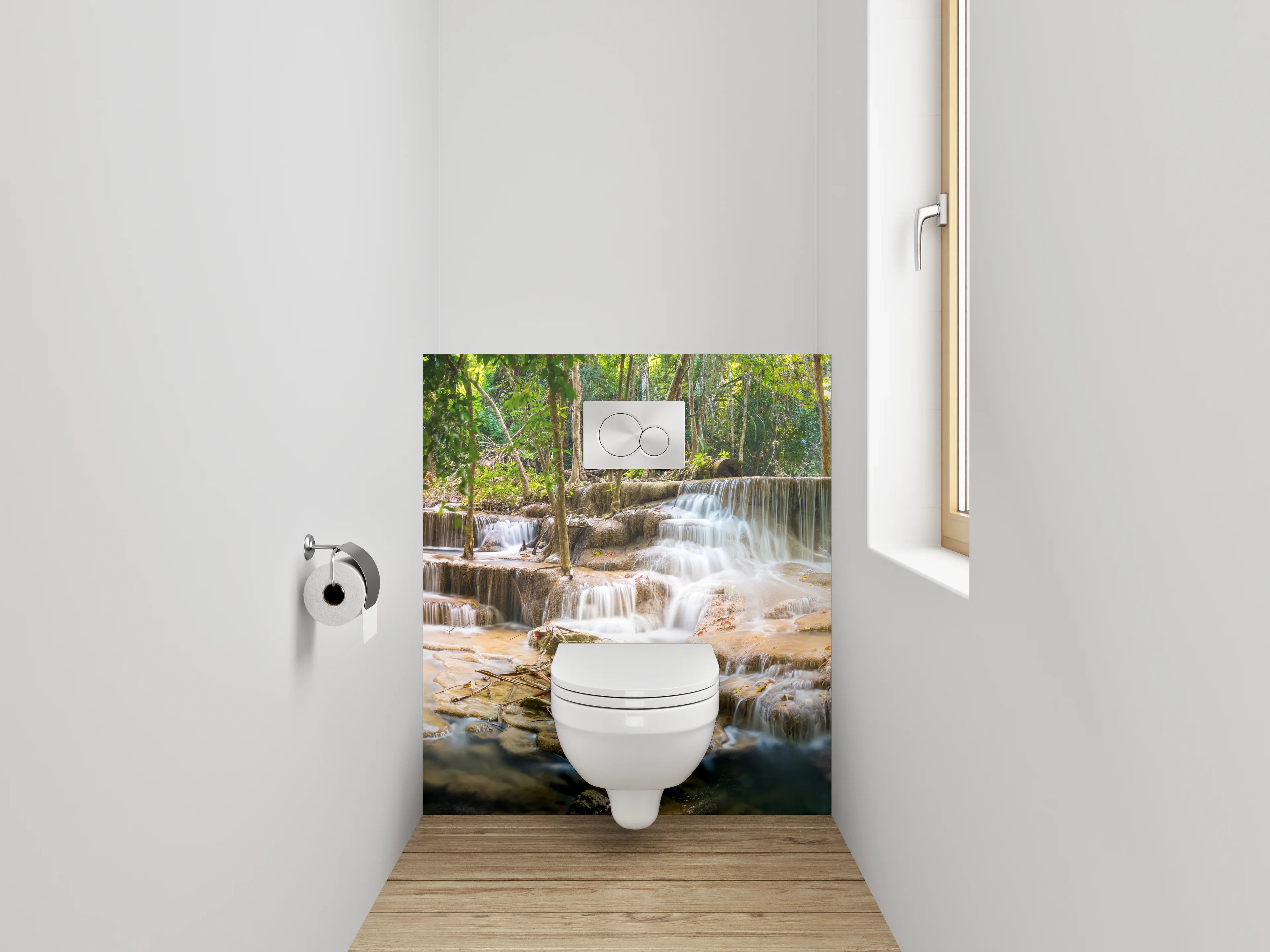 WC-Rückwand - Wasserfall im tropischen Regenwald