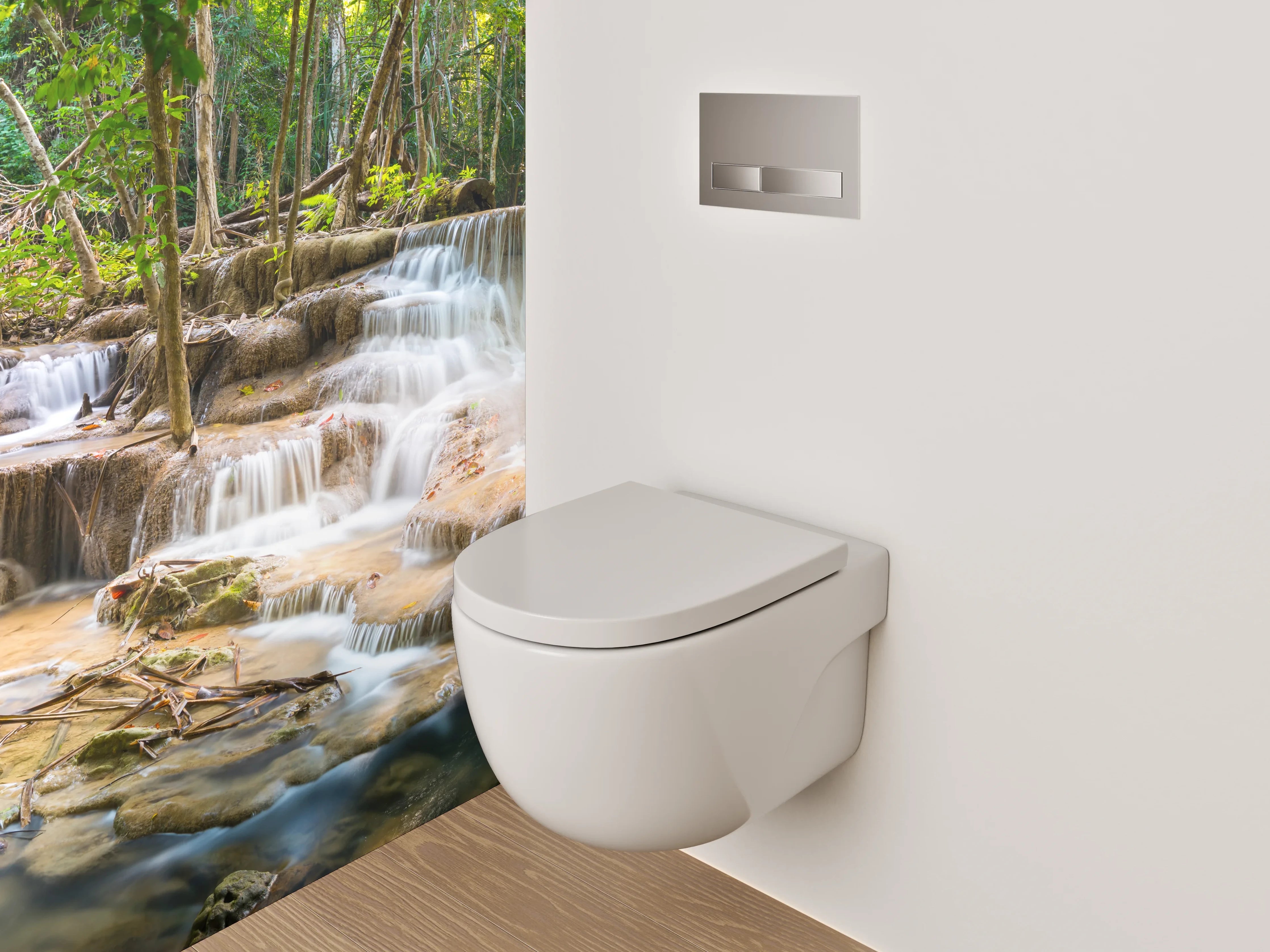 WC-Rückwand - Wasserfall im tropischen Regenwald