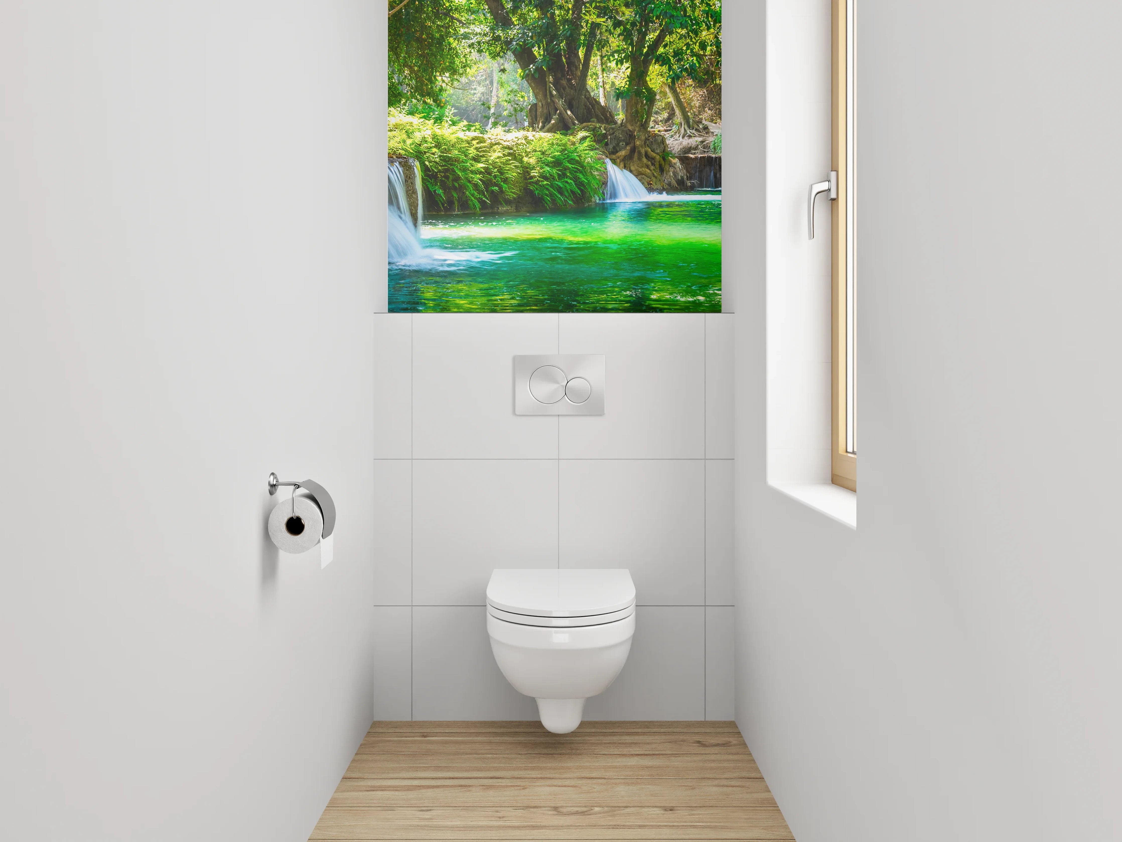 WC-Rückwand - Wasserfall im tropischen Wald