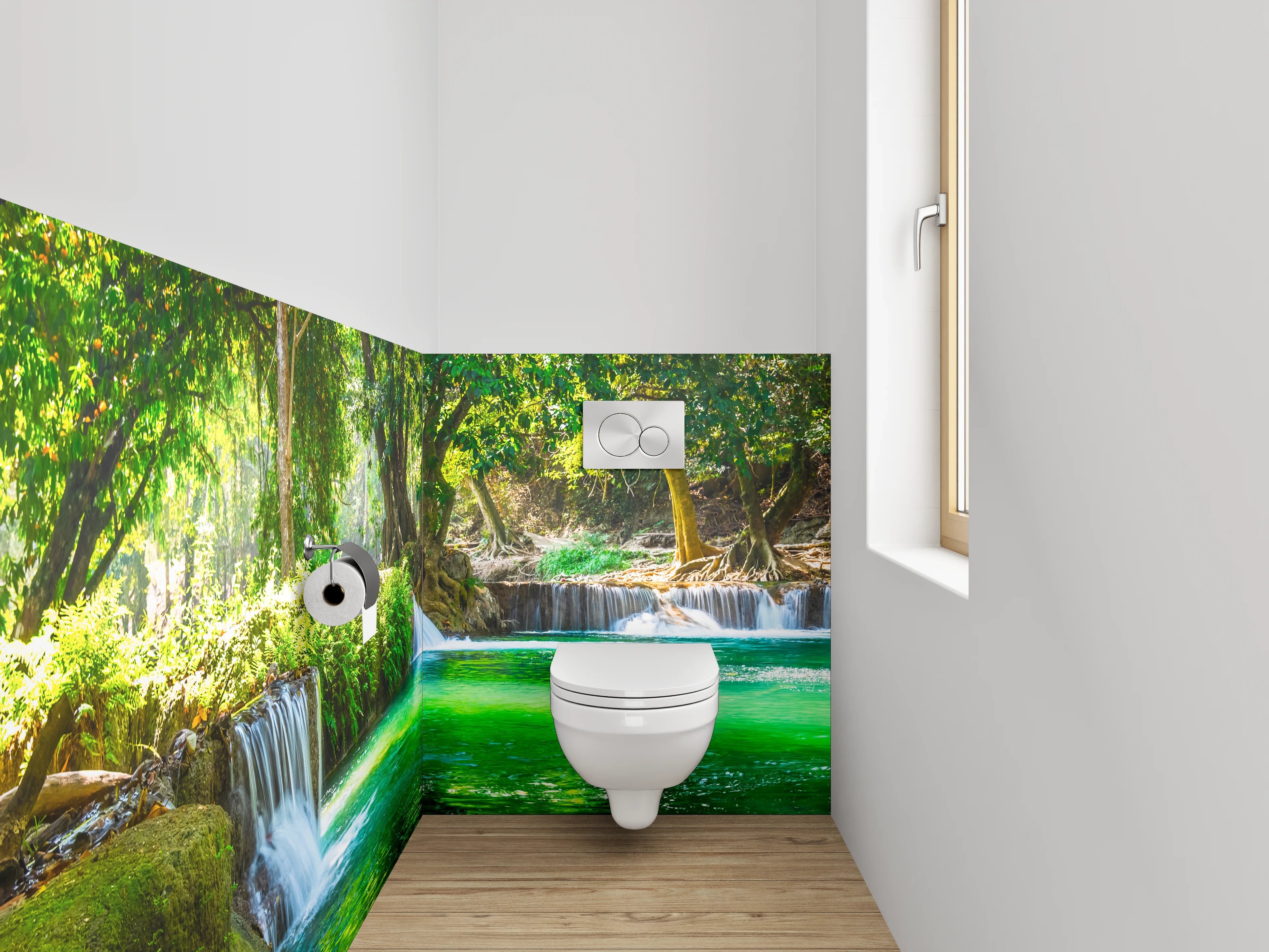 WC-Rückwand - Wasserfall im tropischen Wald
