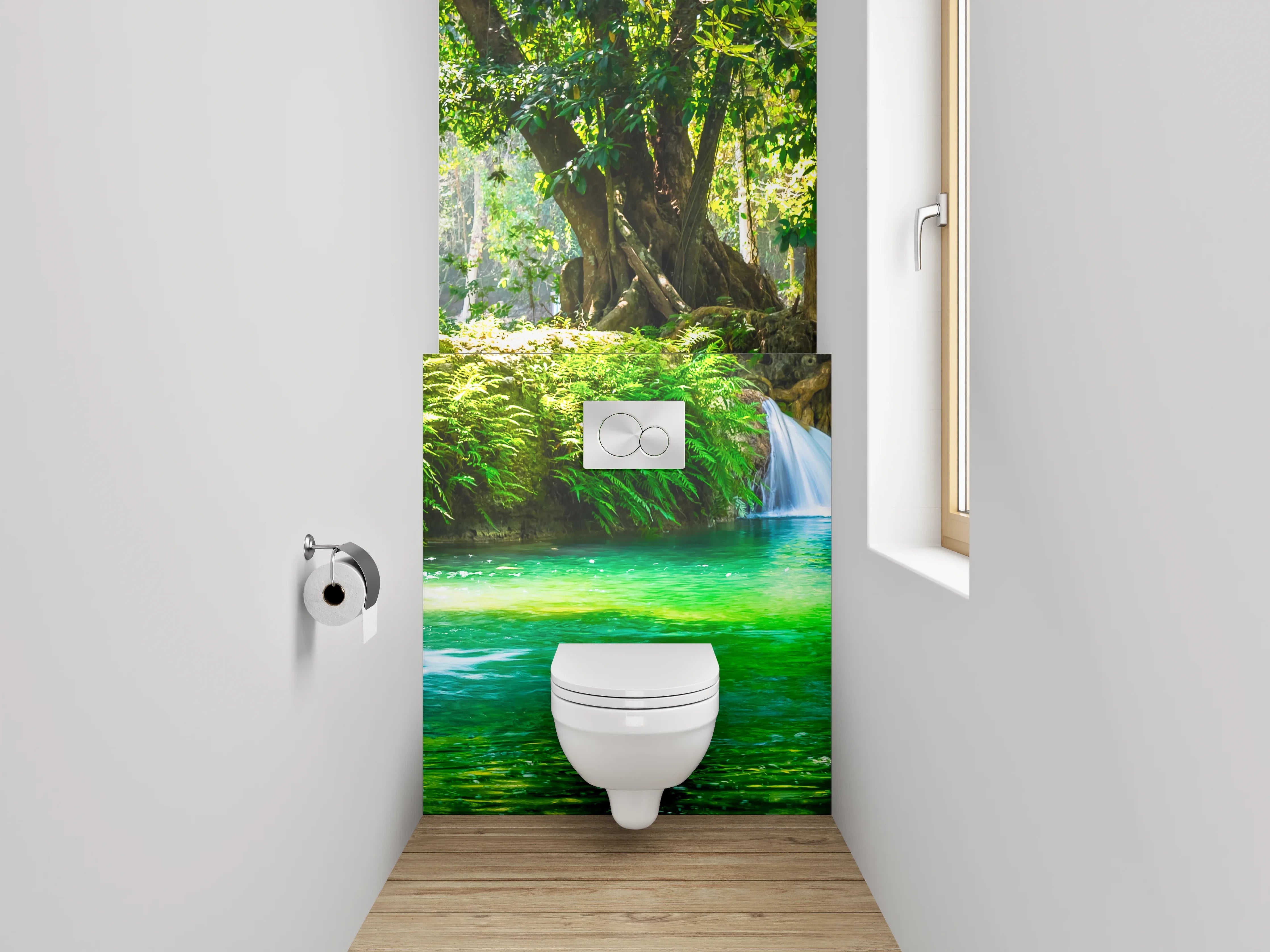 WC-Rückwand - Wasserfall im tropischen Wald