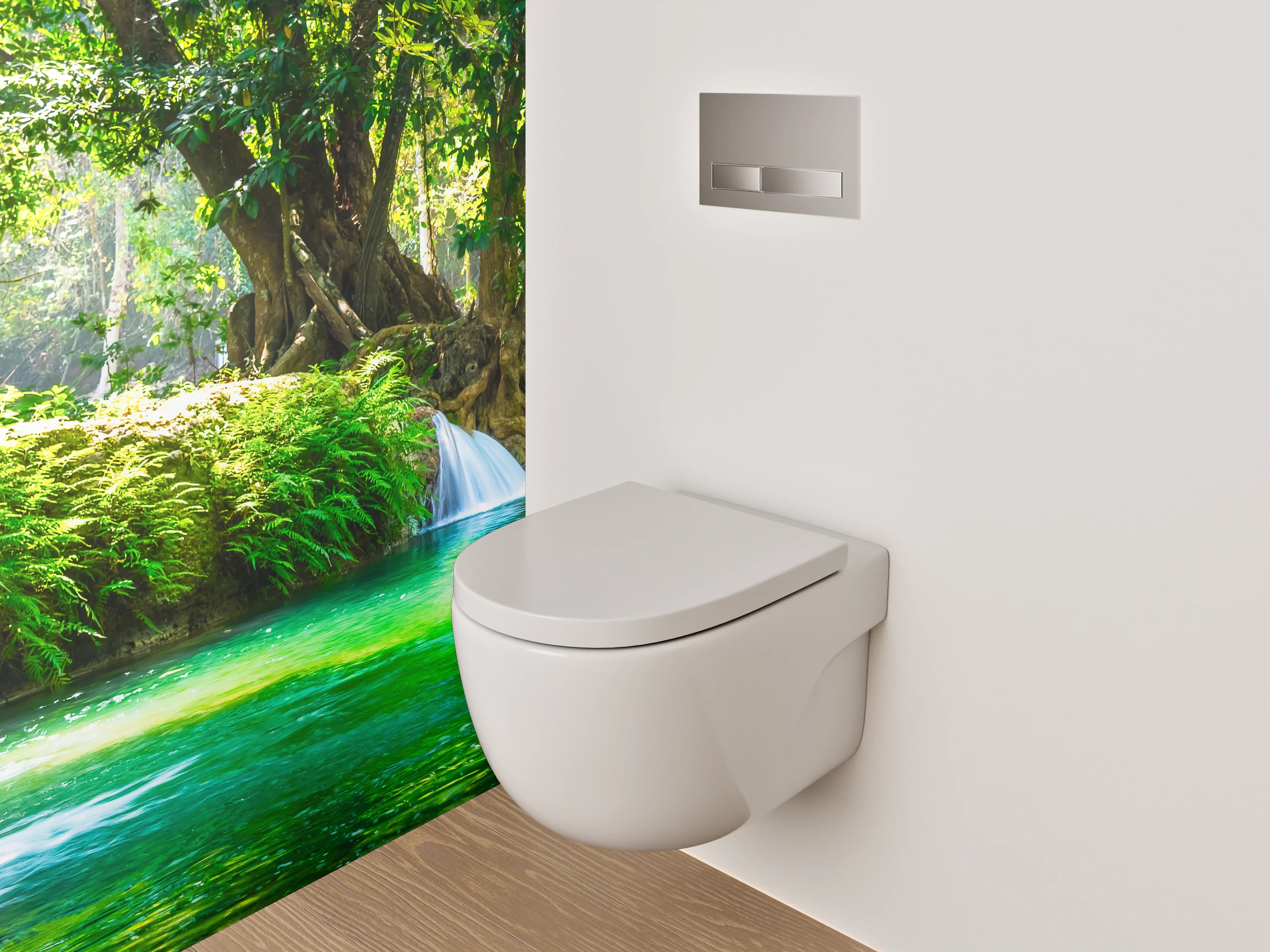 WC-Rückwand - Wasserfall im tropischen Wald