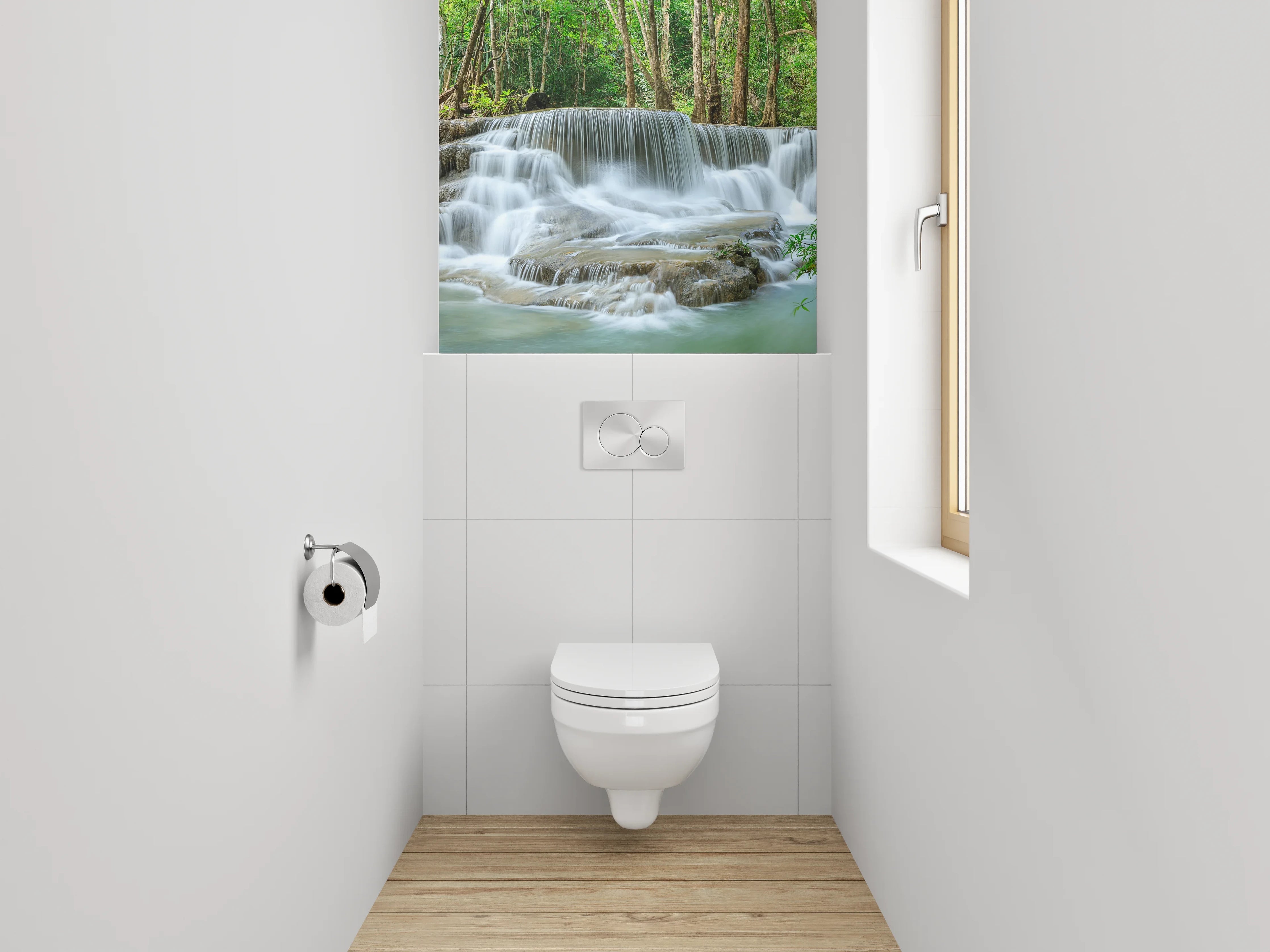 WC-Rückwand - Wasserfall in tropischem Wald