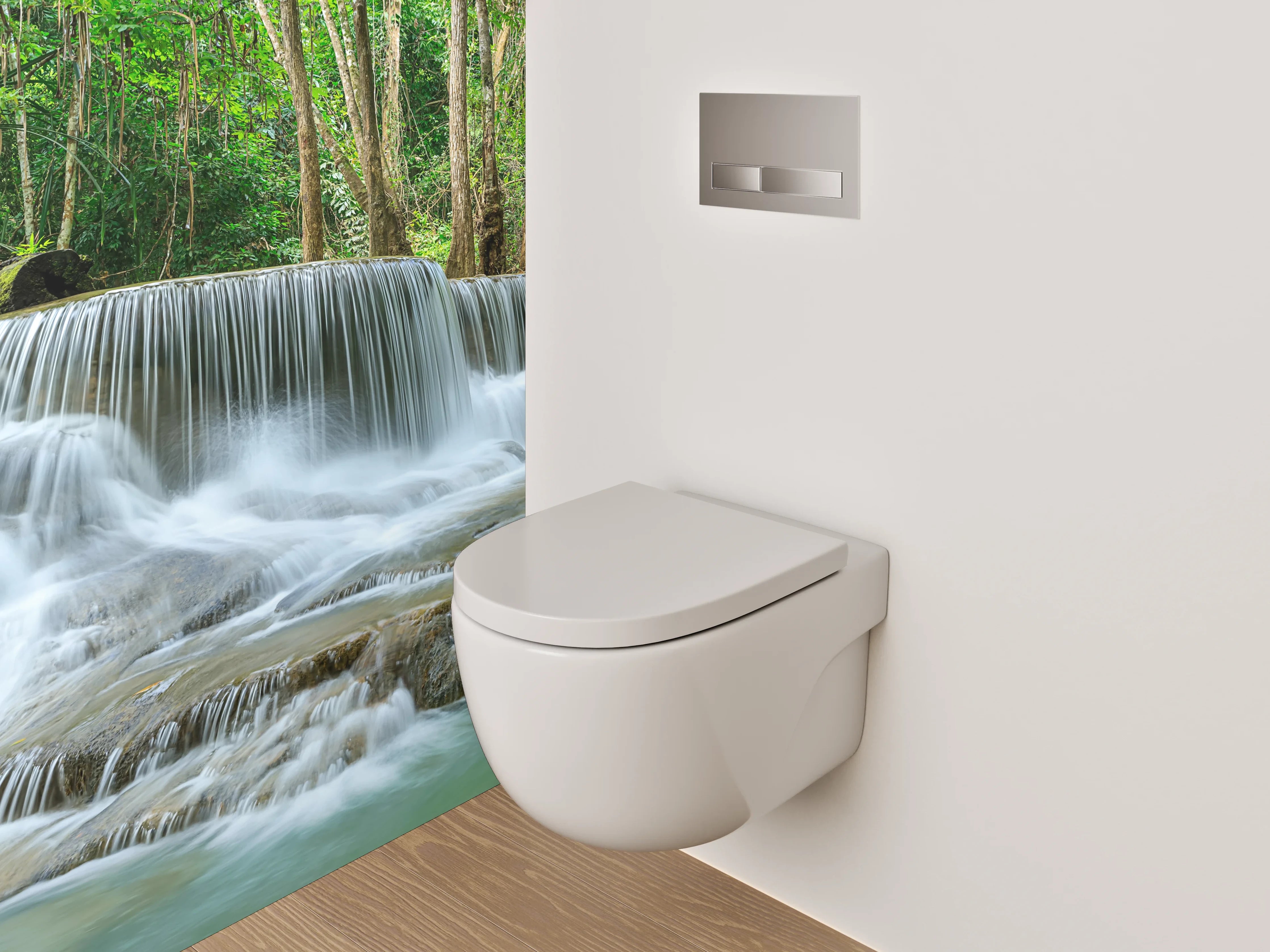 WC-Rückwand - Wasserfall in tropischem Wald