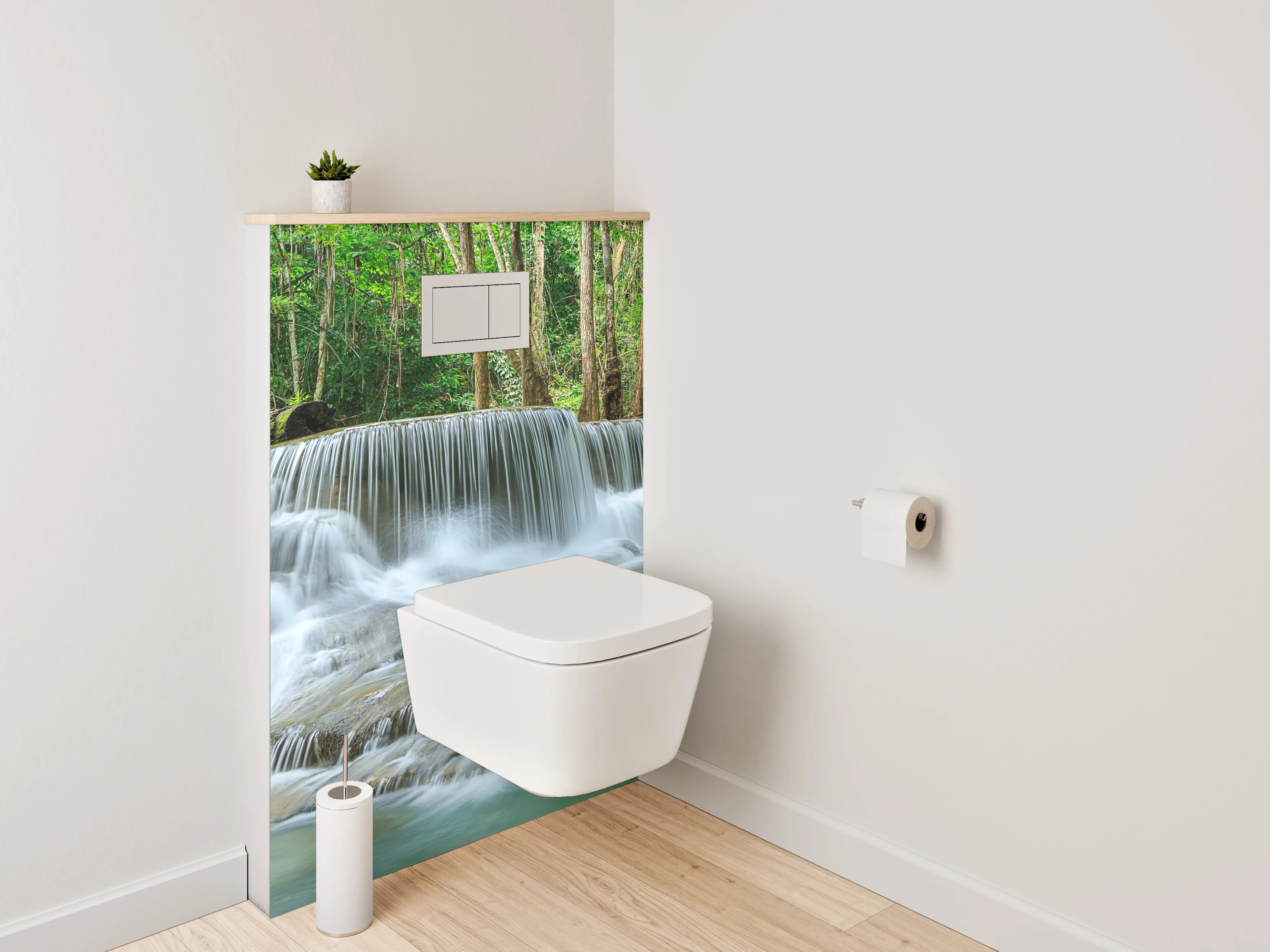 WC-Rückwand - Wasserfall in tropischem Wald