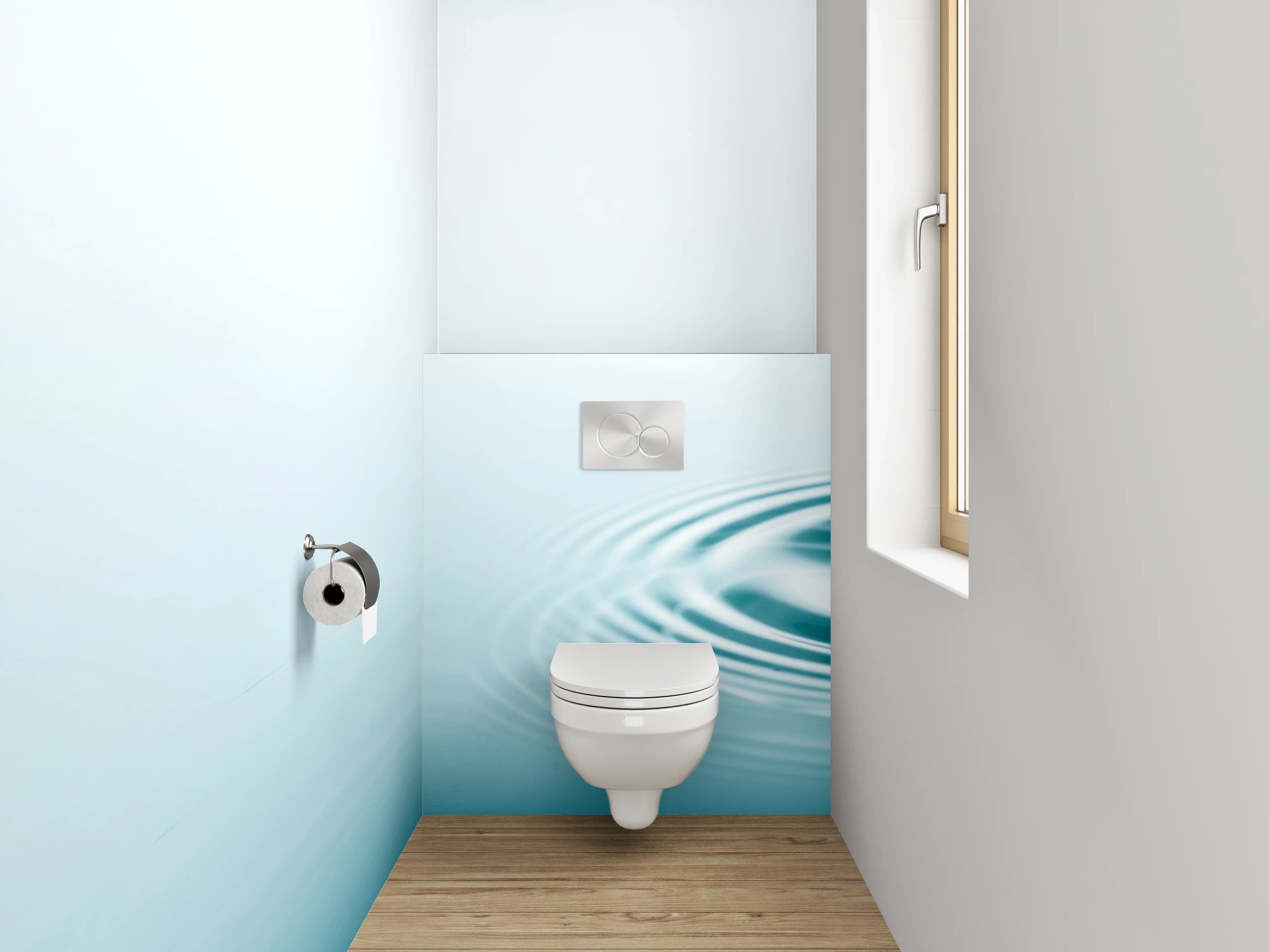 WC-Rückwand - Wassertropfen auf ruhiger Oberfläche