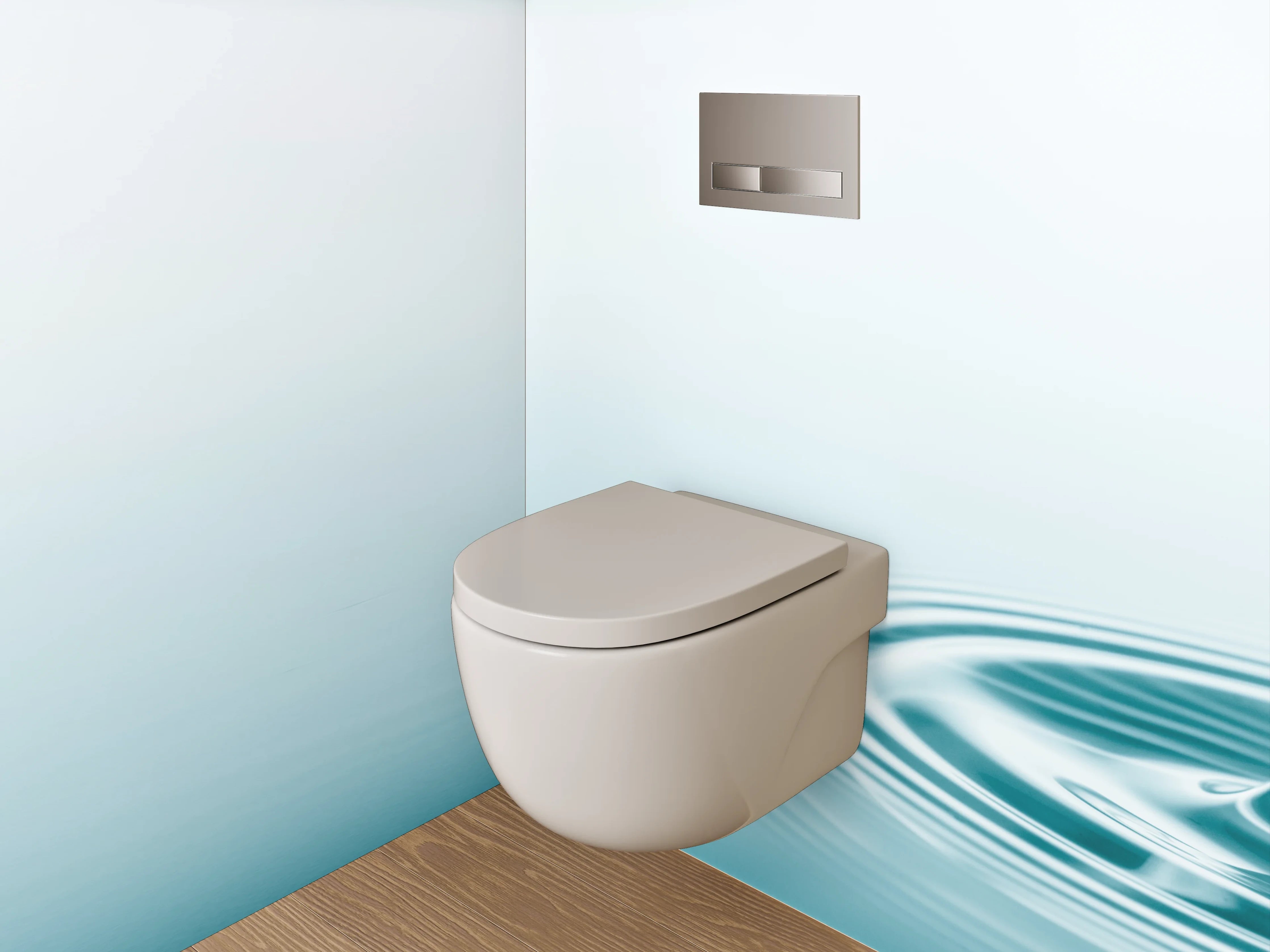 WC-Rückwand - Wassertropfen auf ruhiger Oberfläche