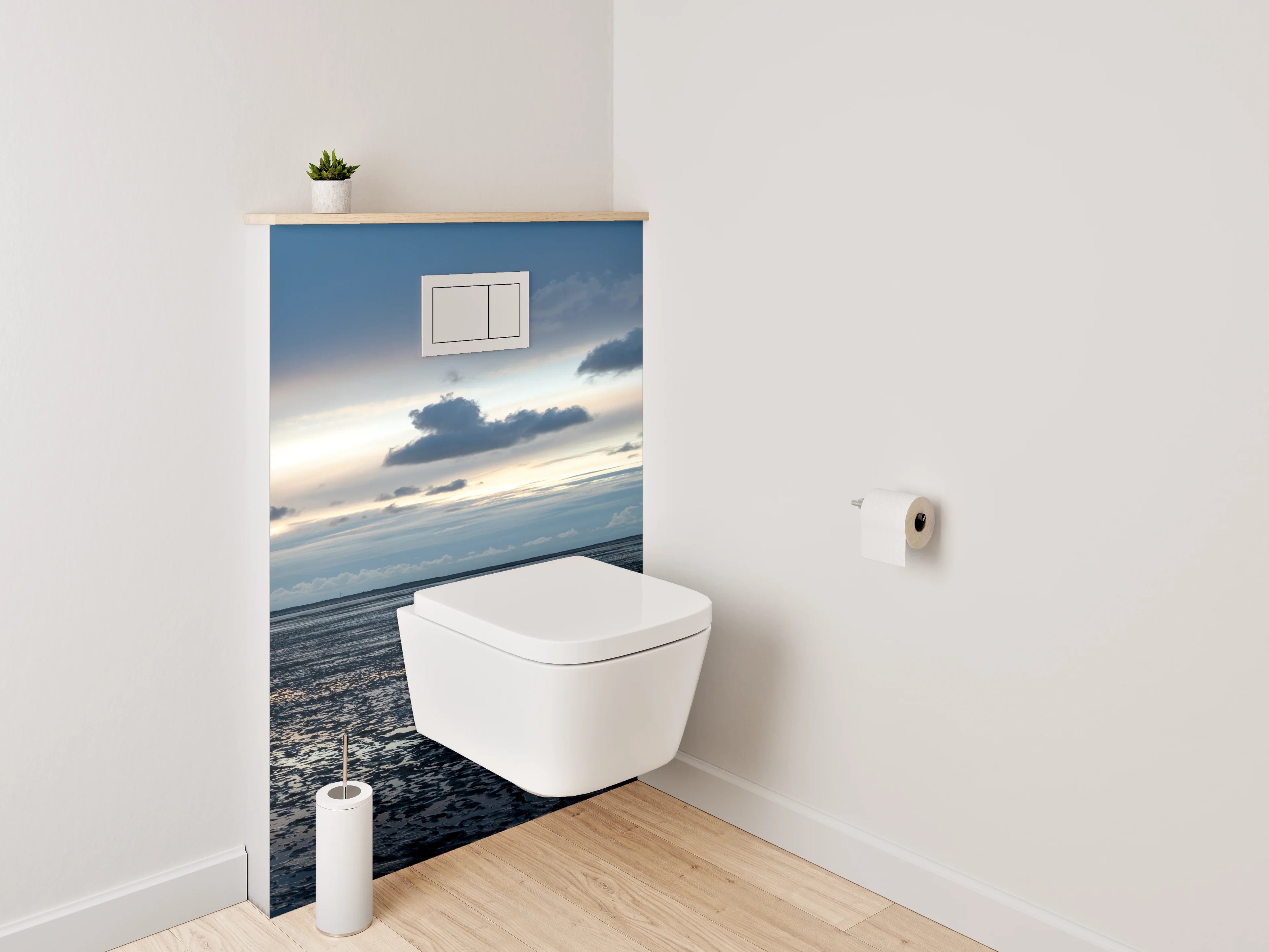 WC-Rückwand - Wattlandschaft bei Sonnenuntergang Panorama