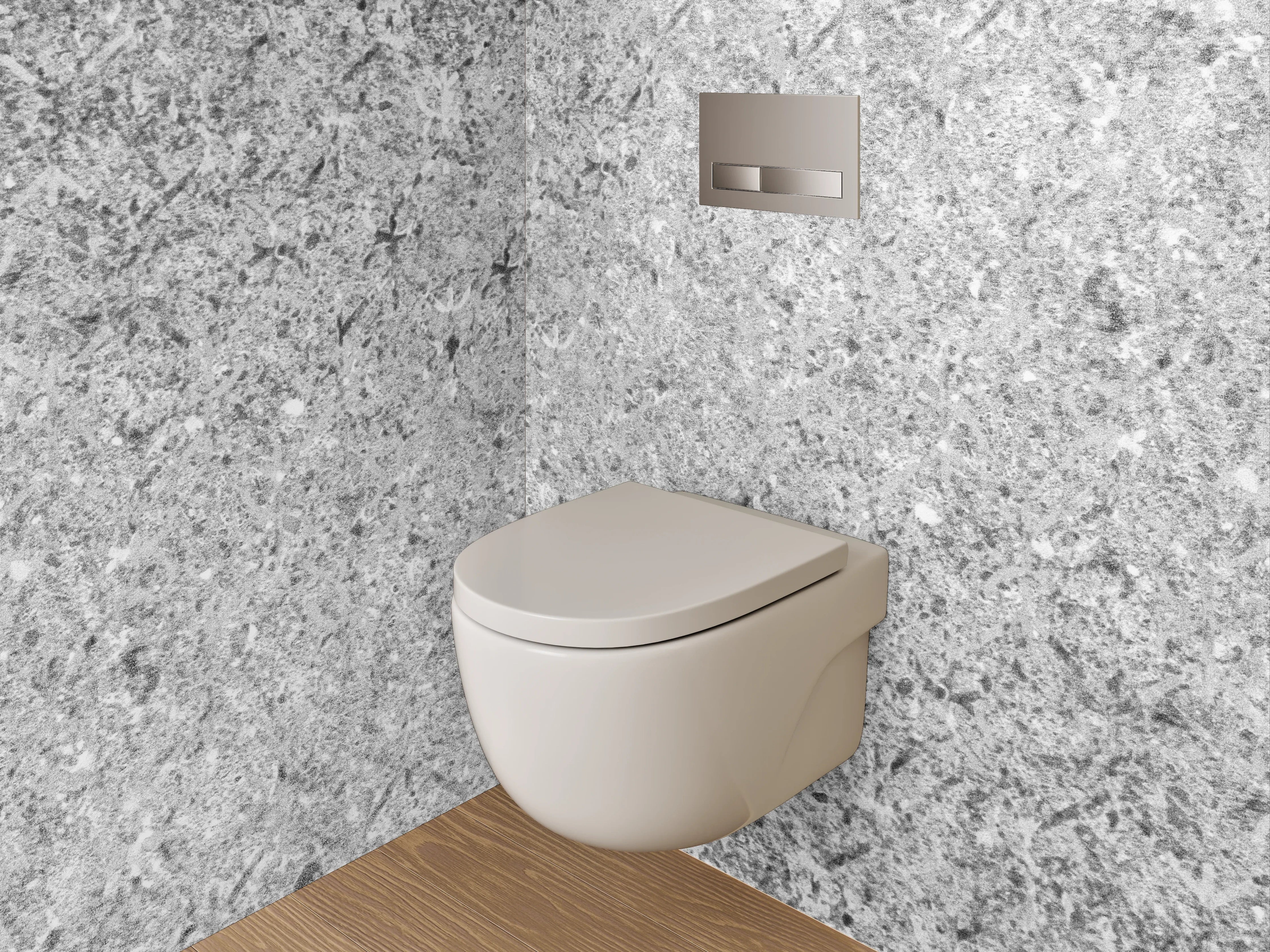 WC-Rückwand - Weiß-Graue Marmor-Optik Tapete