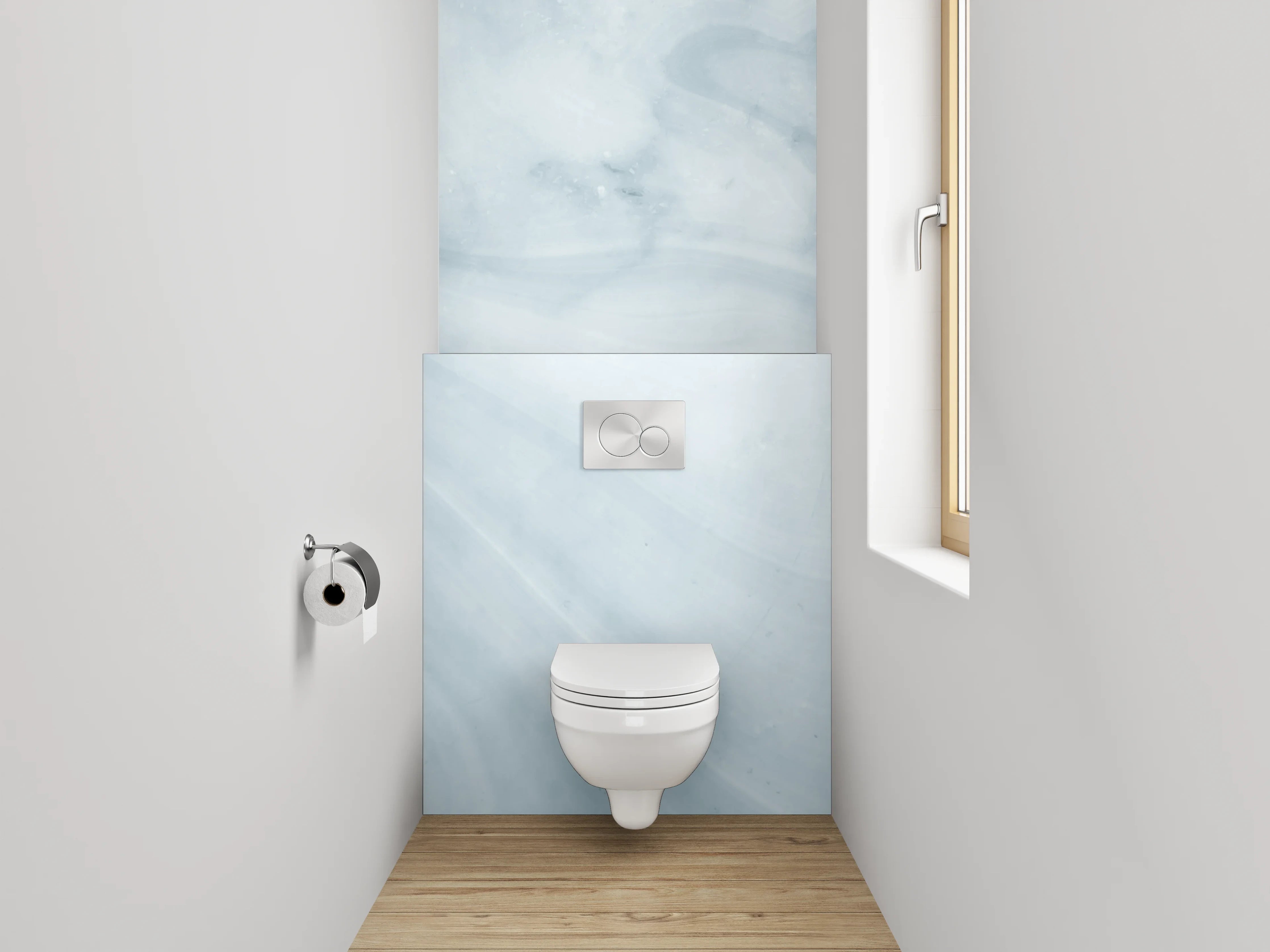 WC-Rückwand - Weiß-Graue Marmor-Optik modern