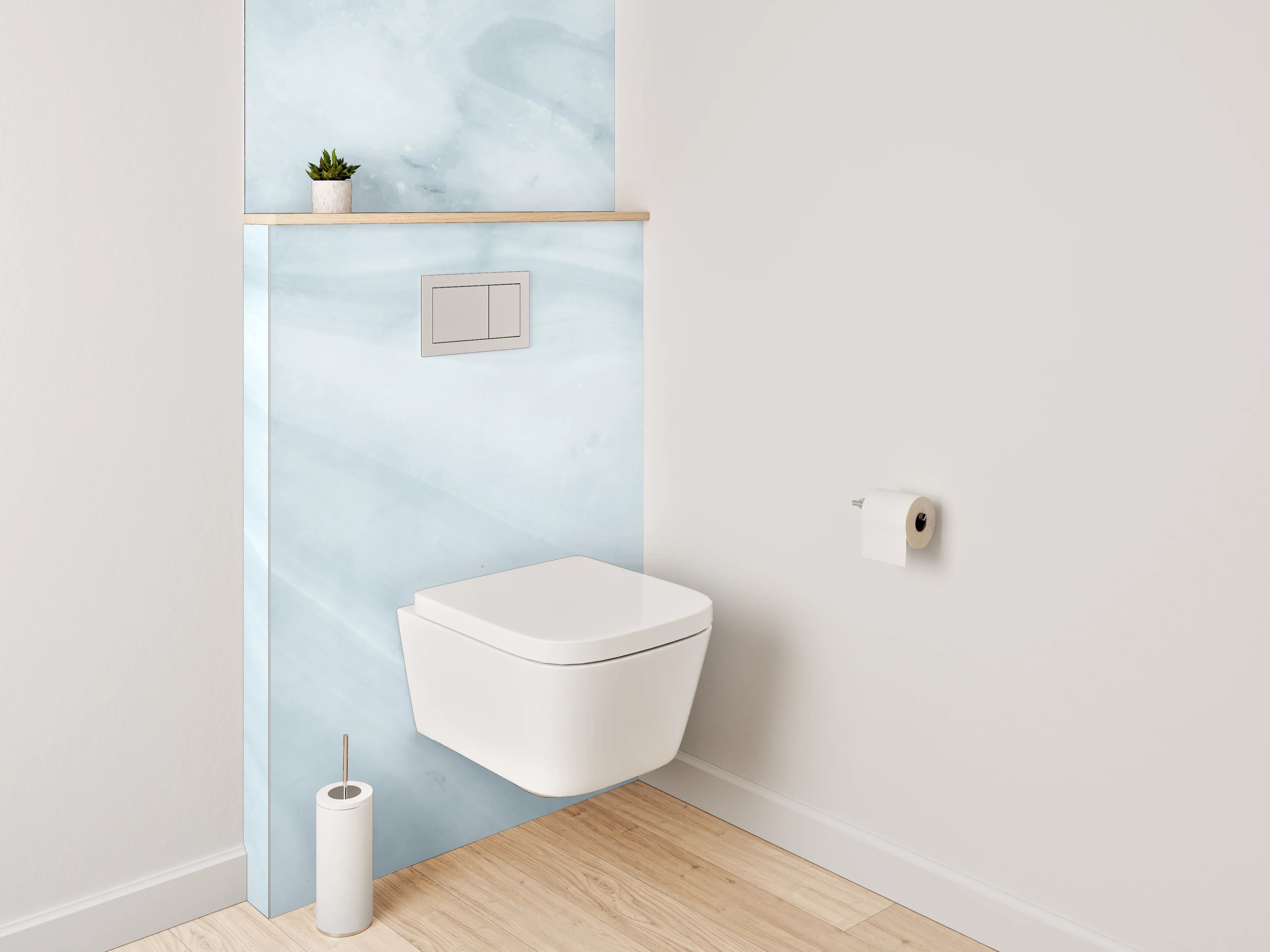 WC-Rückwand - Weiß-Graue Marmor-Optik modern