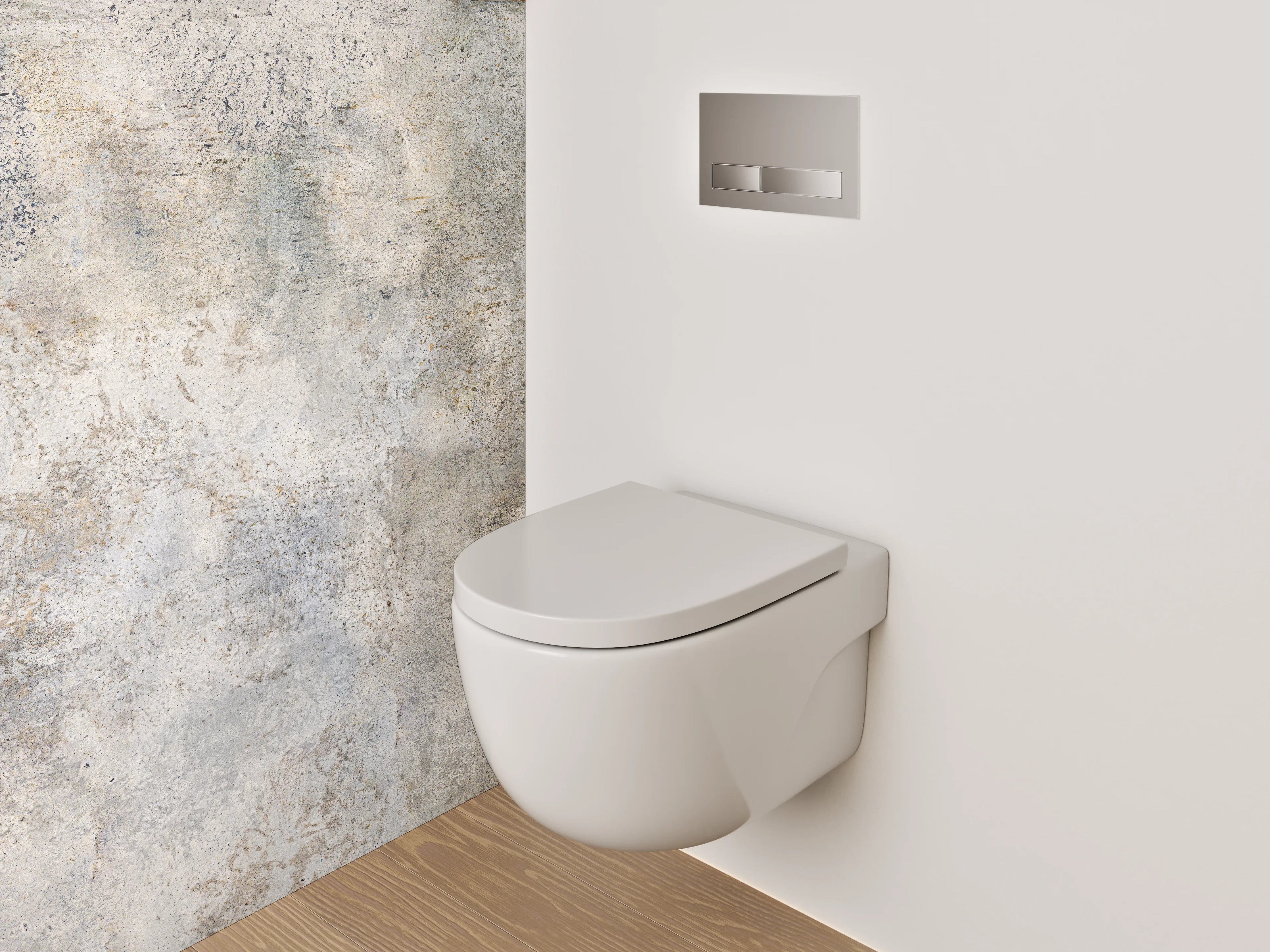 WC-Rückwand - Weiß-Graue Vintage Betonoptik