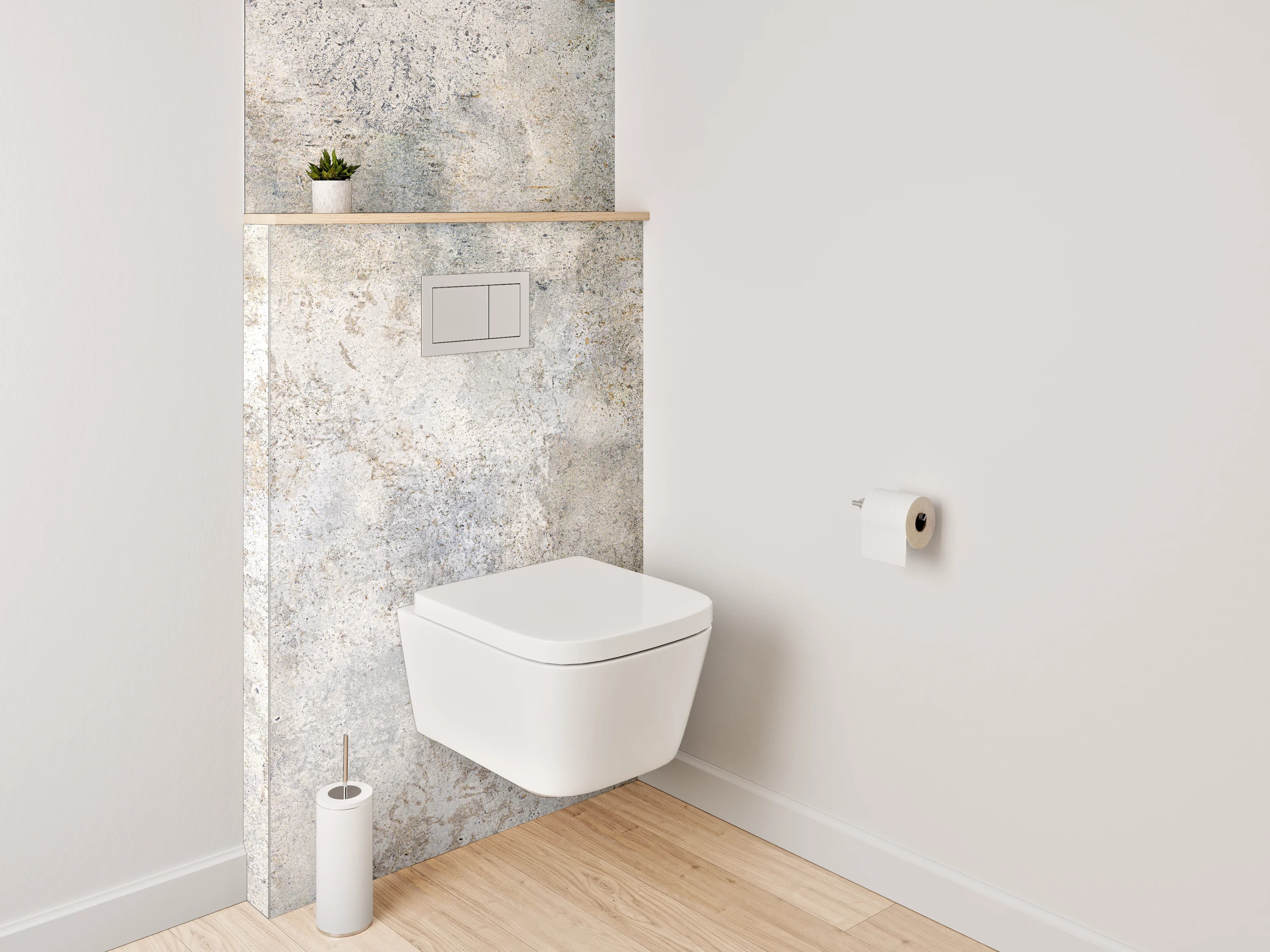 WC-Rückwand - Weiß-Graue Vintage Betonoptik
