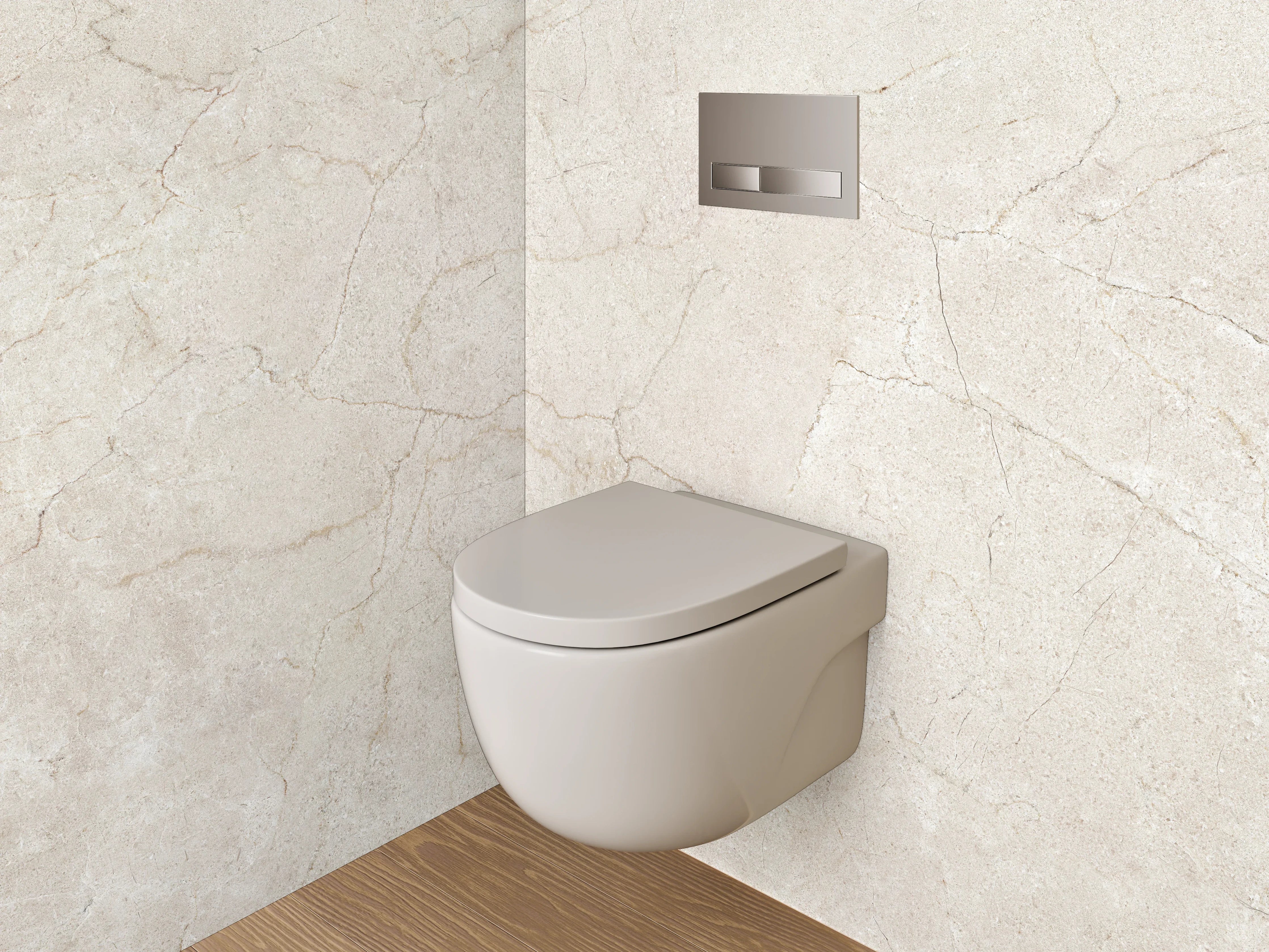 WC-Rückwand - Weiß-graue Marmoroptik edel glänzend