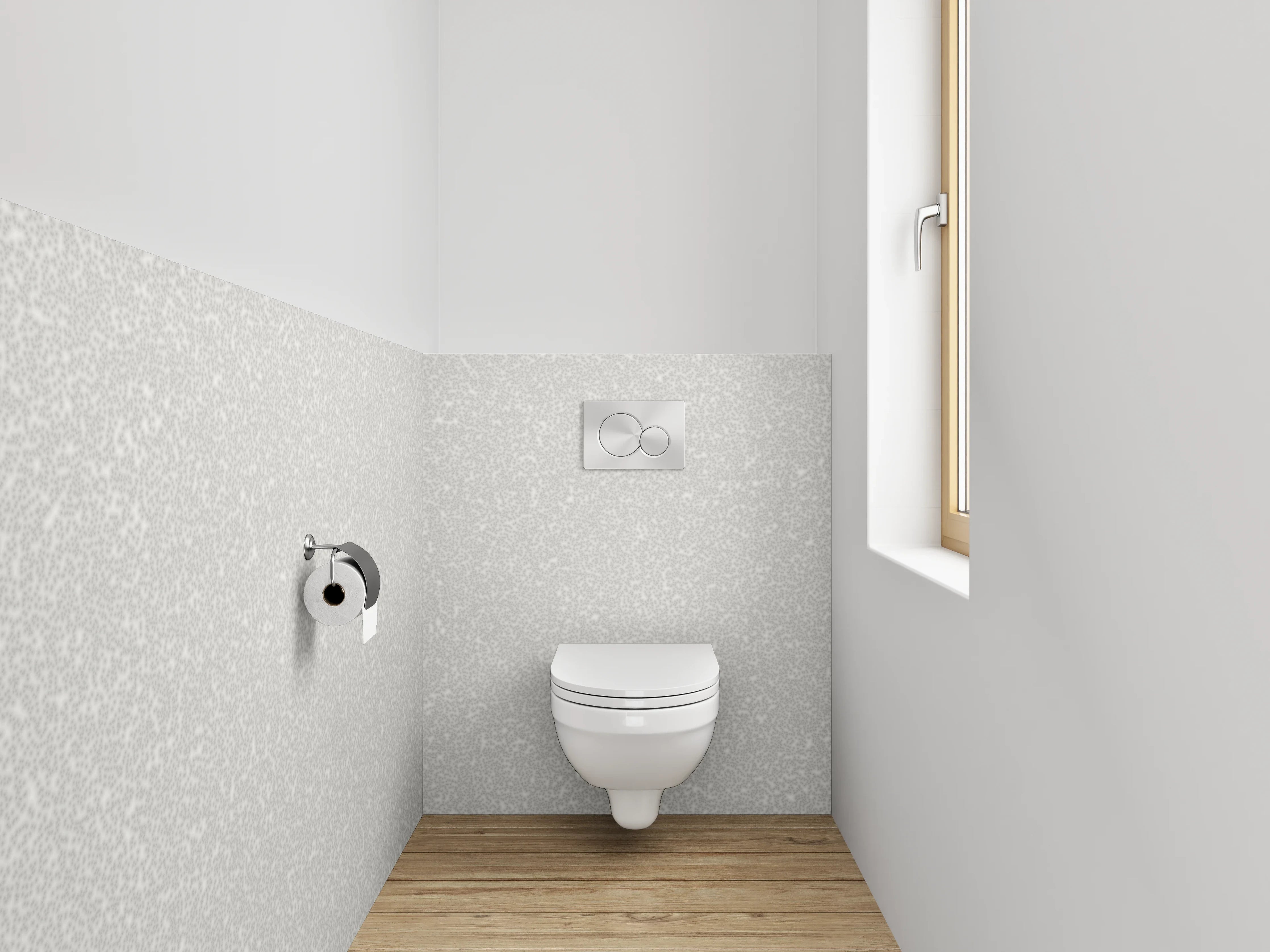 WC-Rückwand - Weiß-graue Marmoroptik minimalistisch
