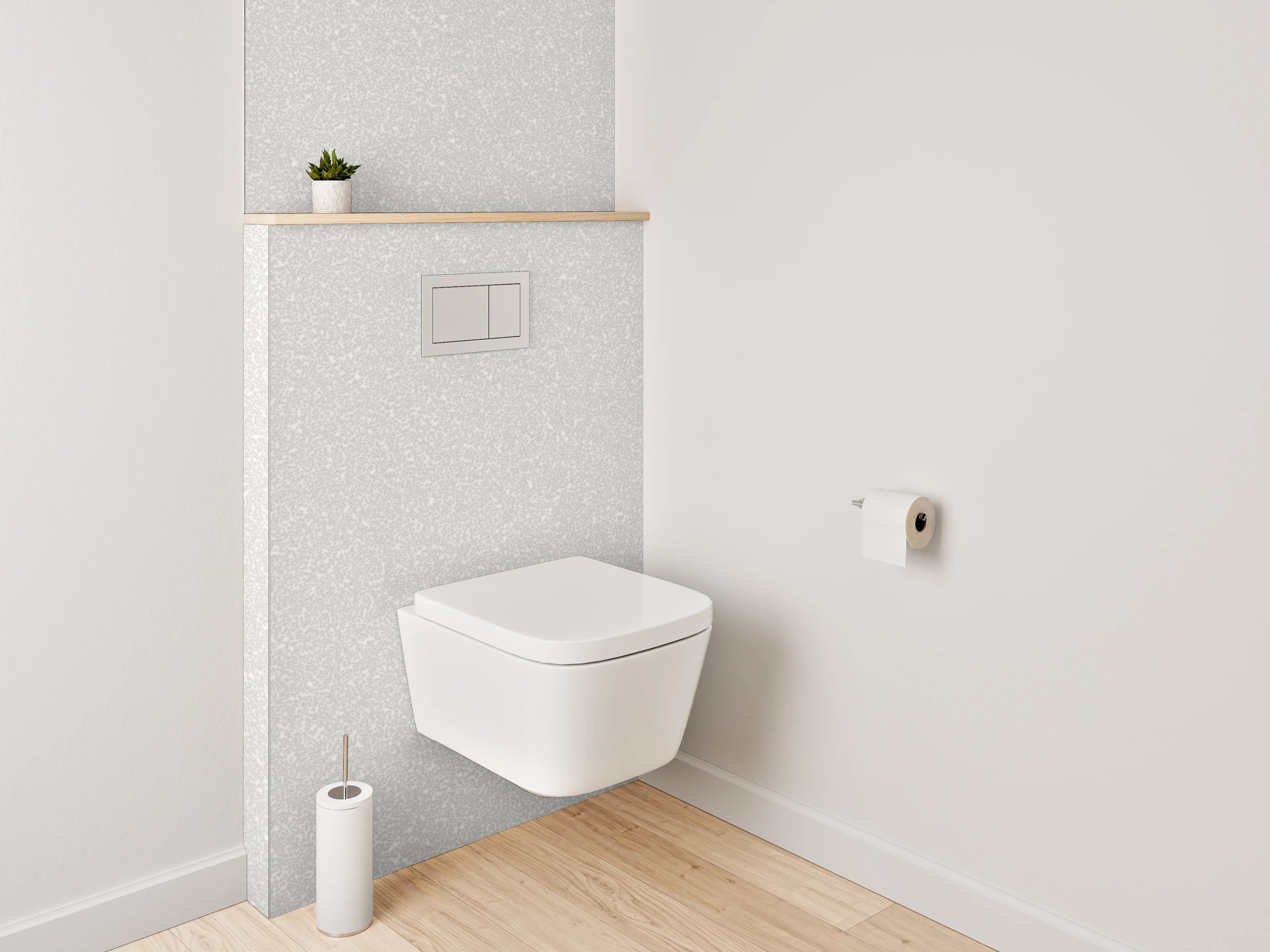 WC-Rückwand - Weiß-graue Marmoroptik minimalistisch