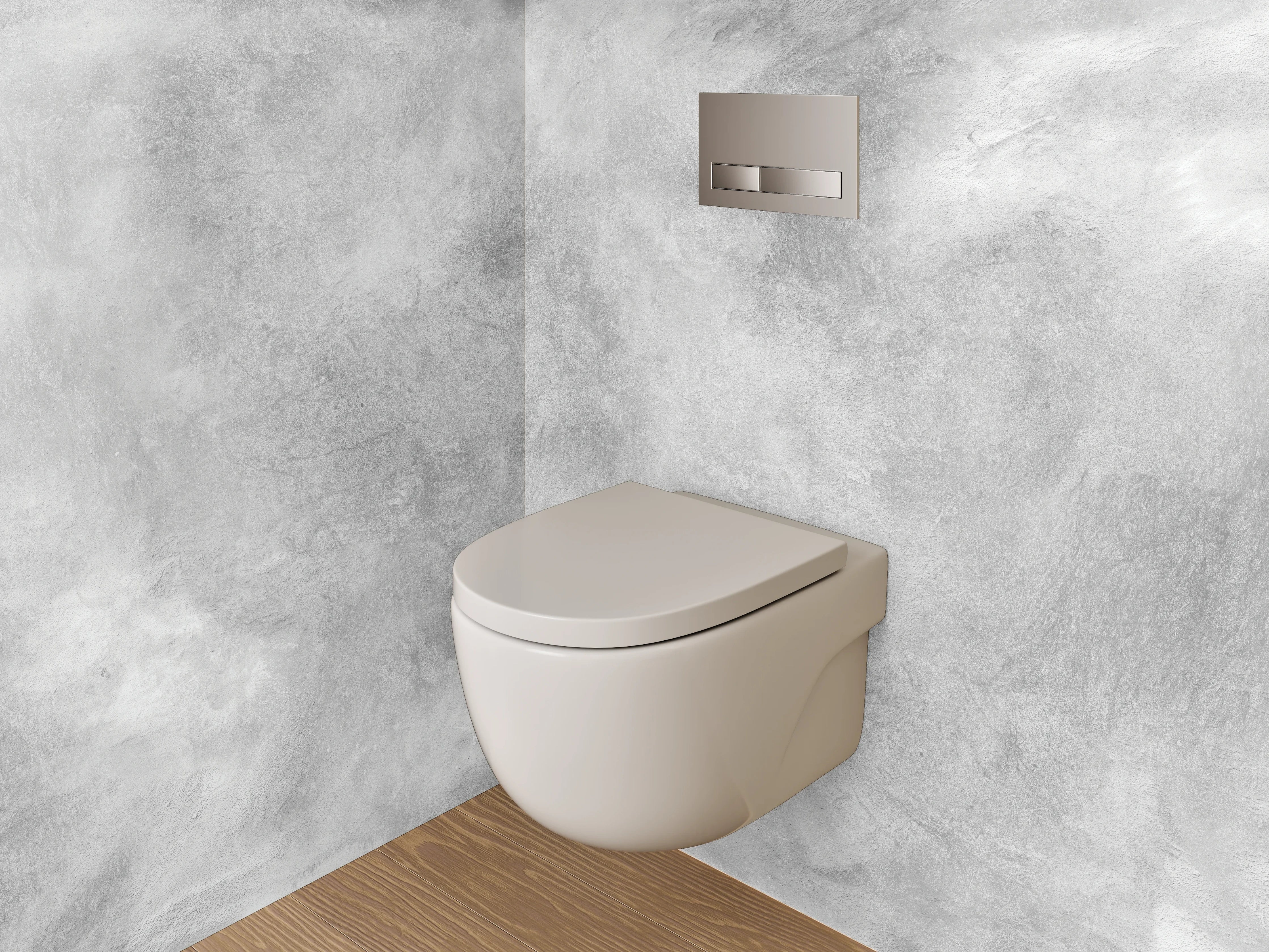 WC-Rückwand - Weiß-graue Marmorstruktur Effekt