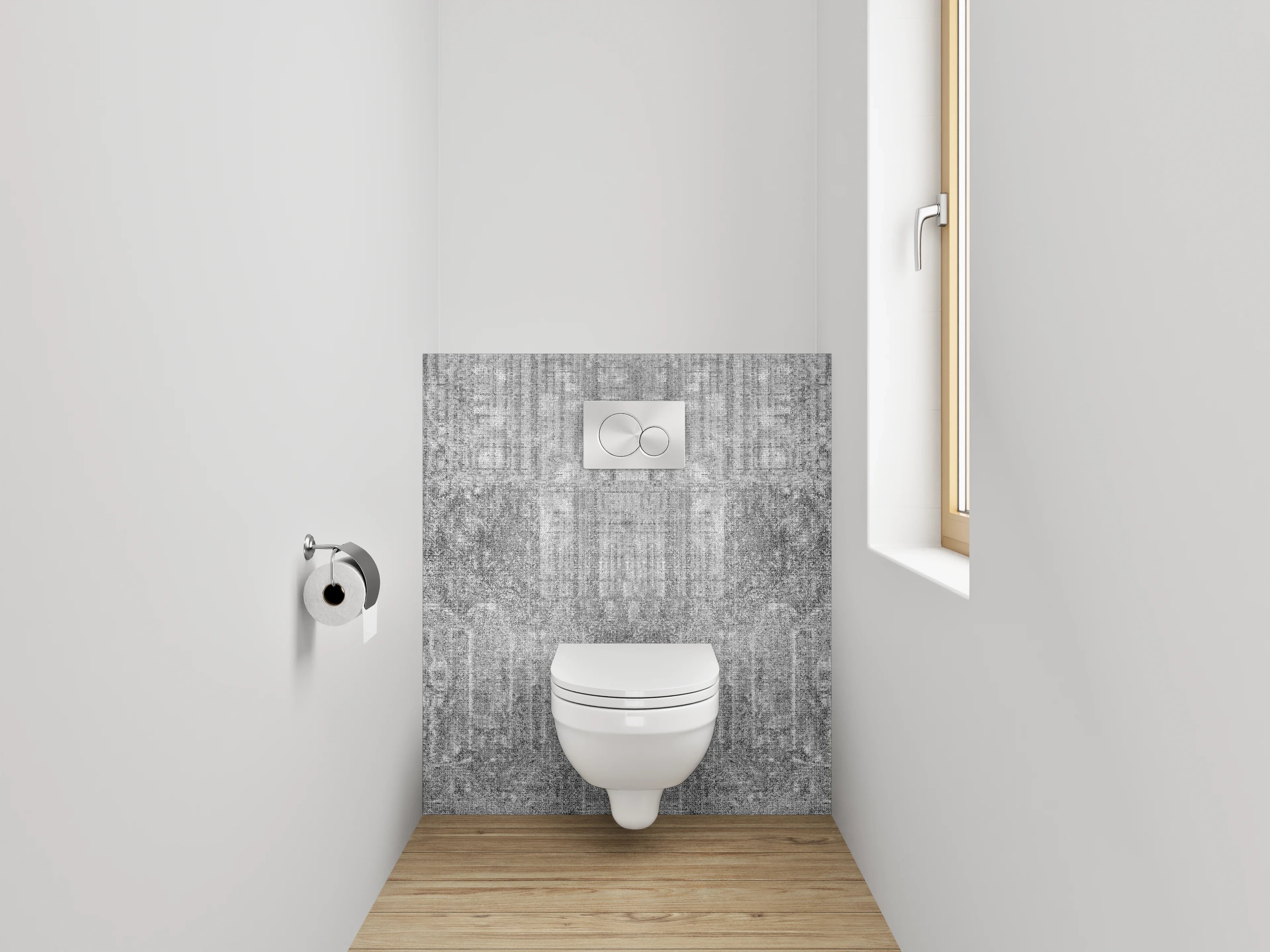 WC-Rückwand - Weiß-graue Marmorstruktur modern