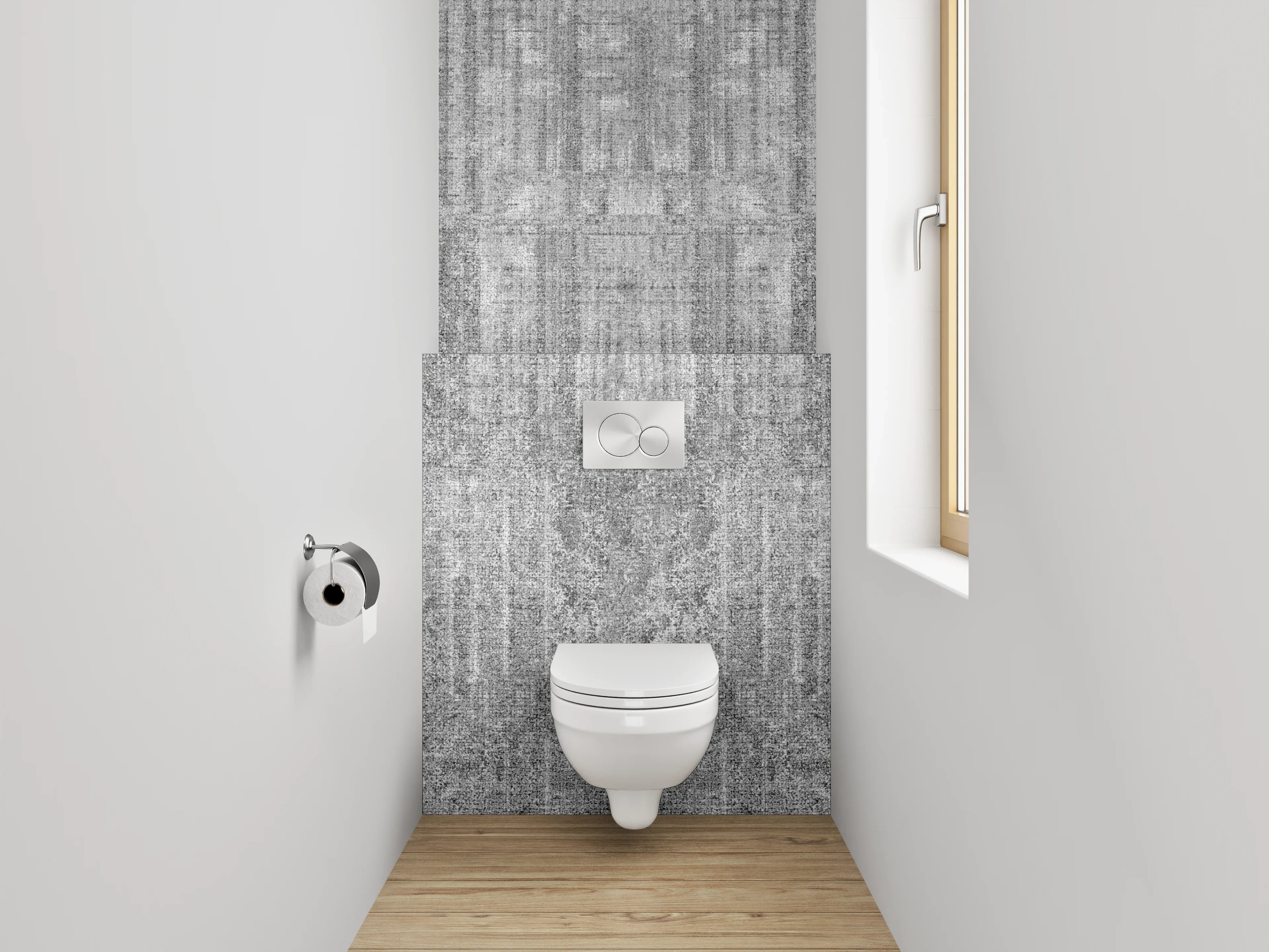 WC-Rückwand - Weiß-graue Marmorstruktur modern