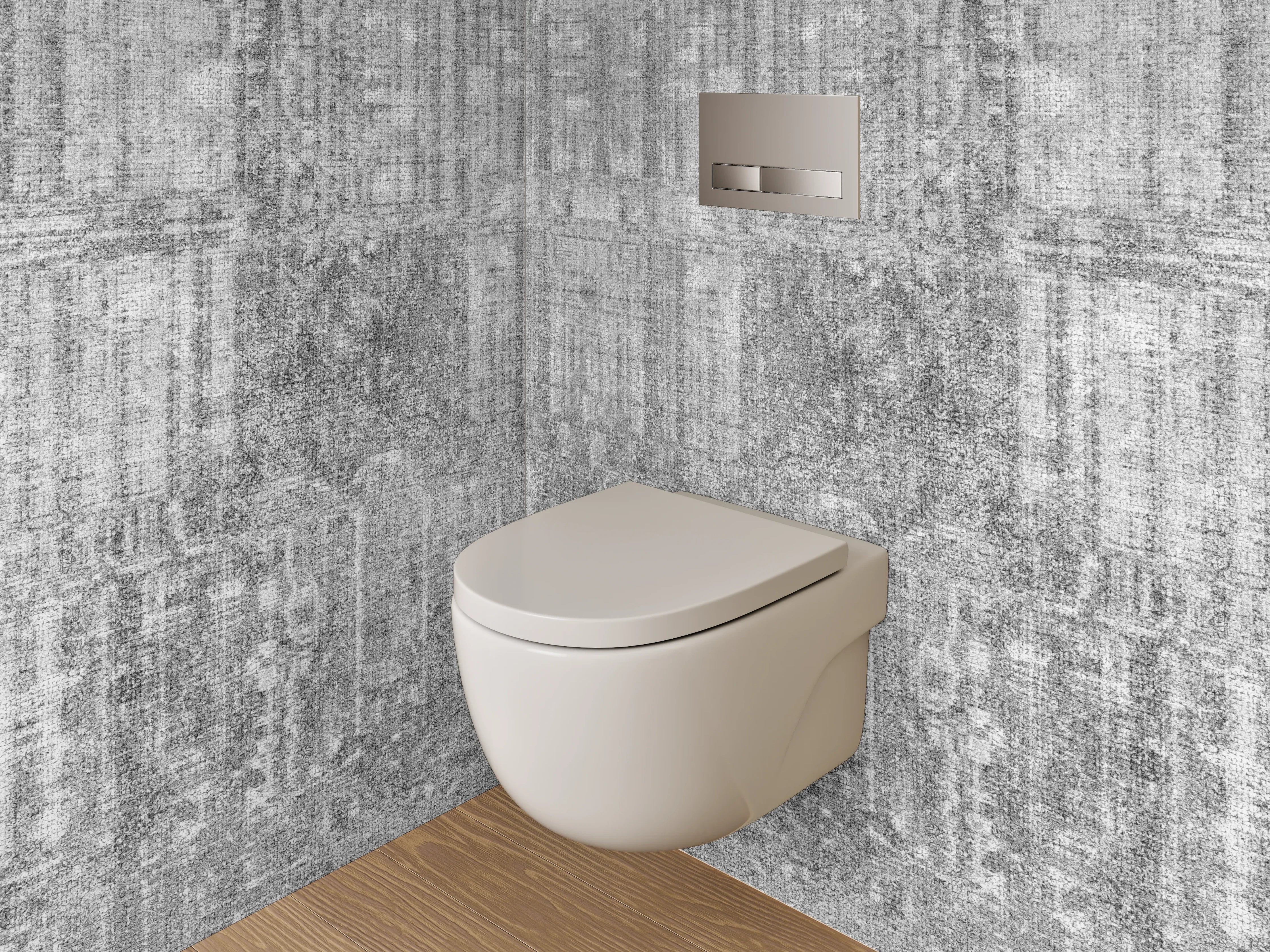 WC-Rückwand - Weiß-graue Marmorstruktur modern