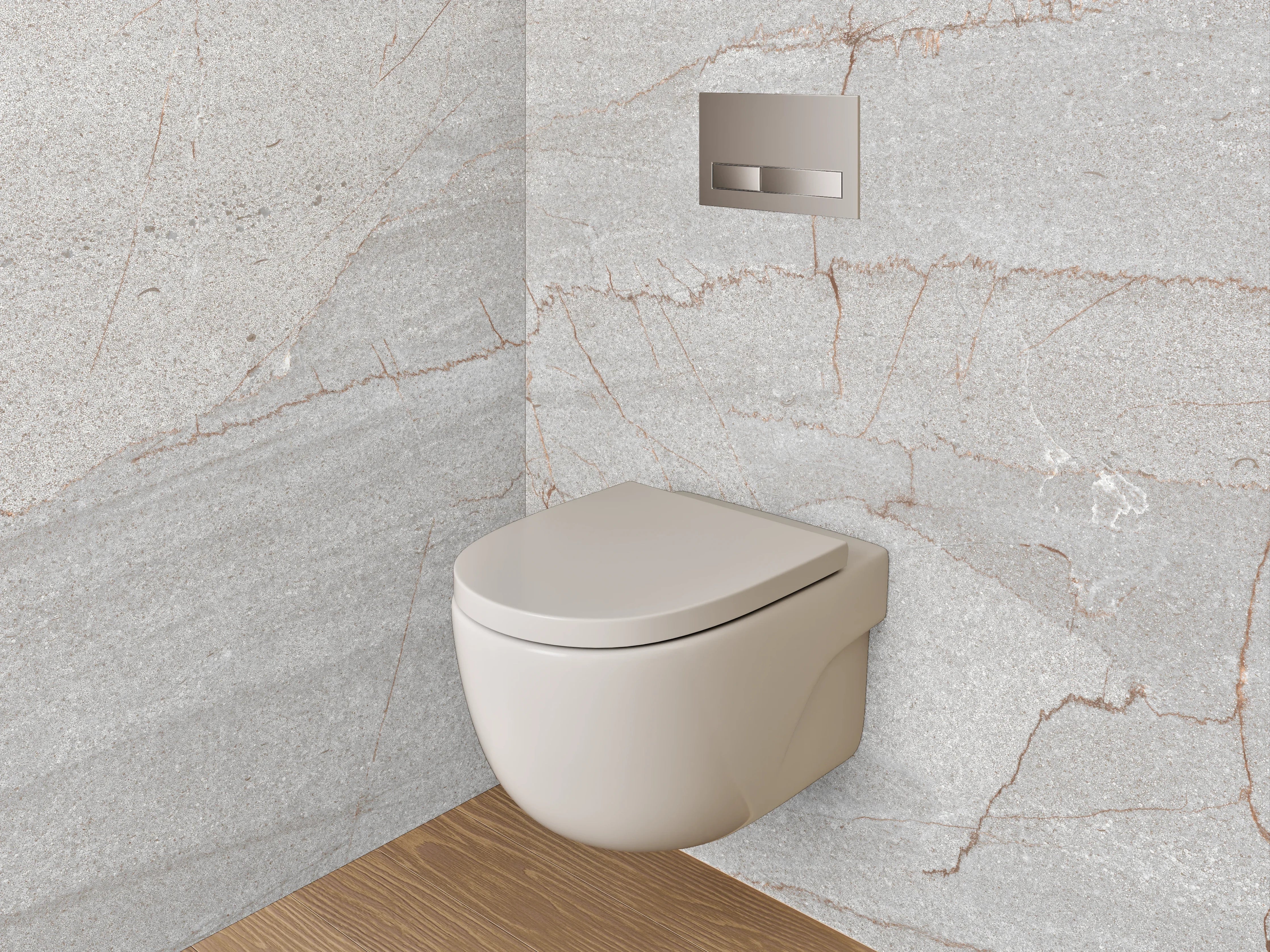 WC-Rückwand - Weiß-grauer Marmor mit feinen Adern
