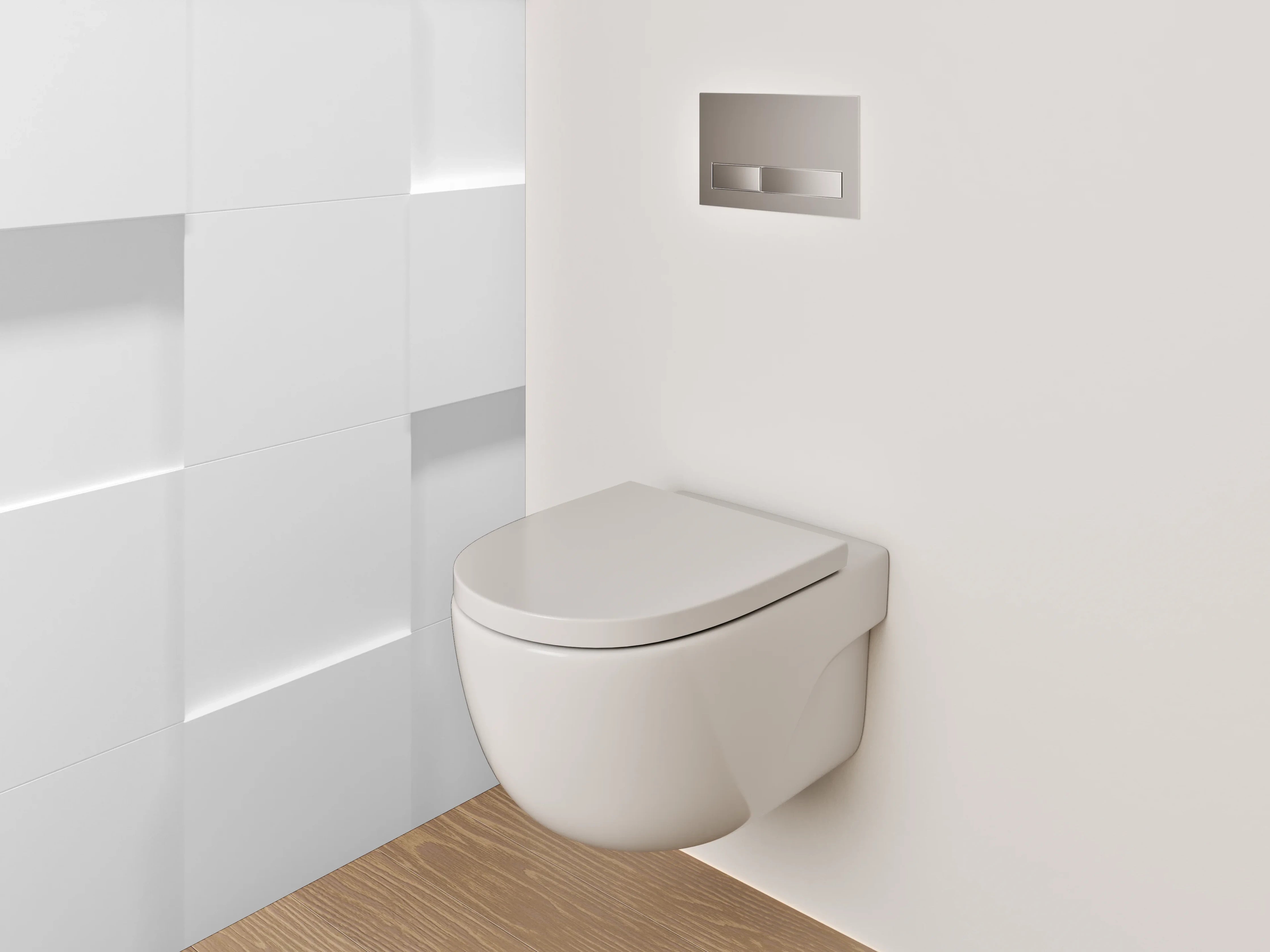 WC-Rückwand - Weiße 3D-Relief Wand modern
