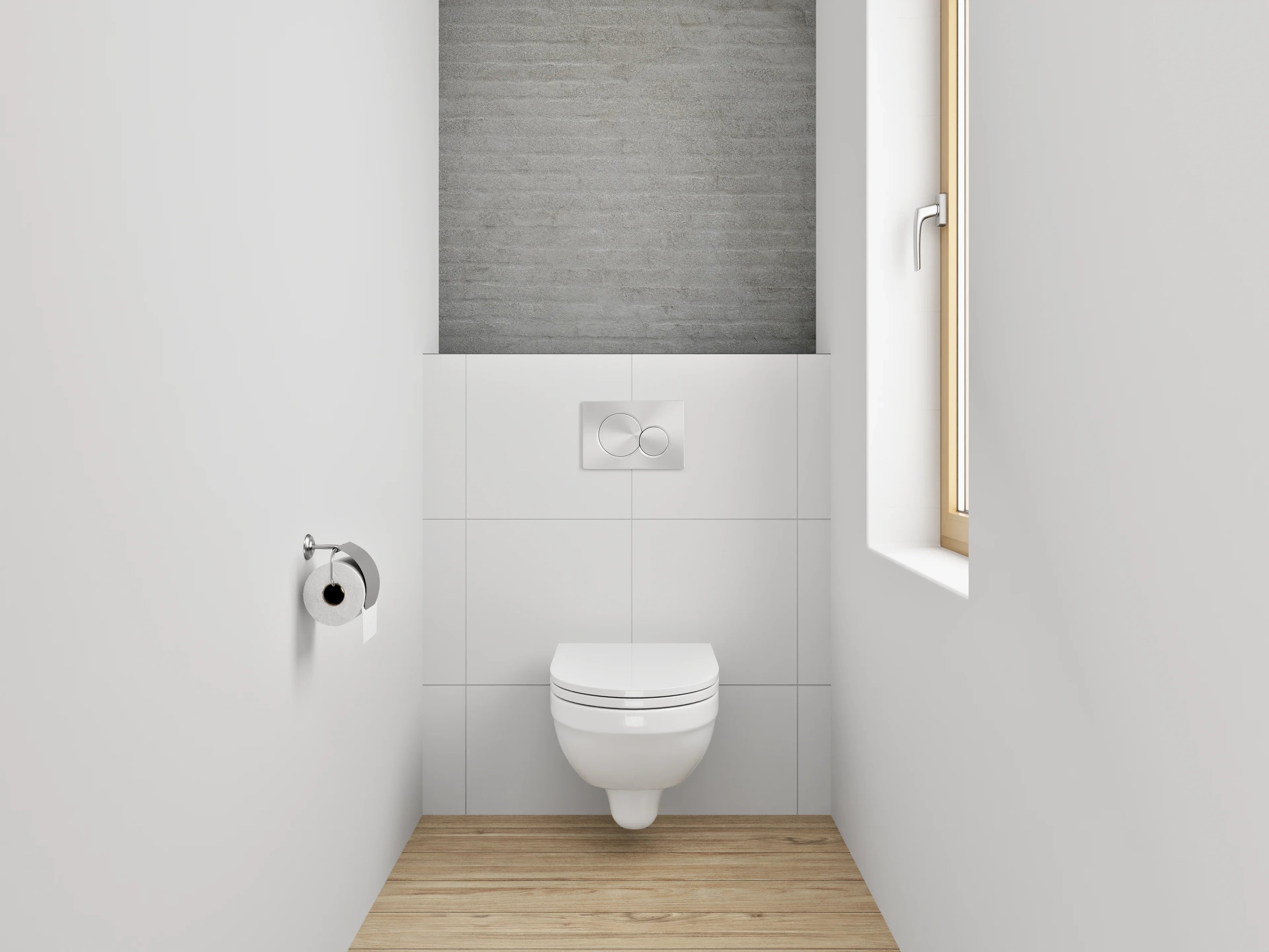 WC-Rückwand - Weiße Backstein Wandstruktur
