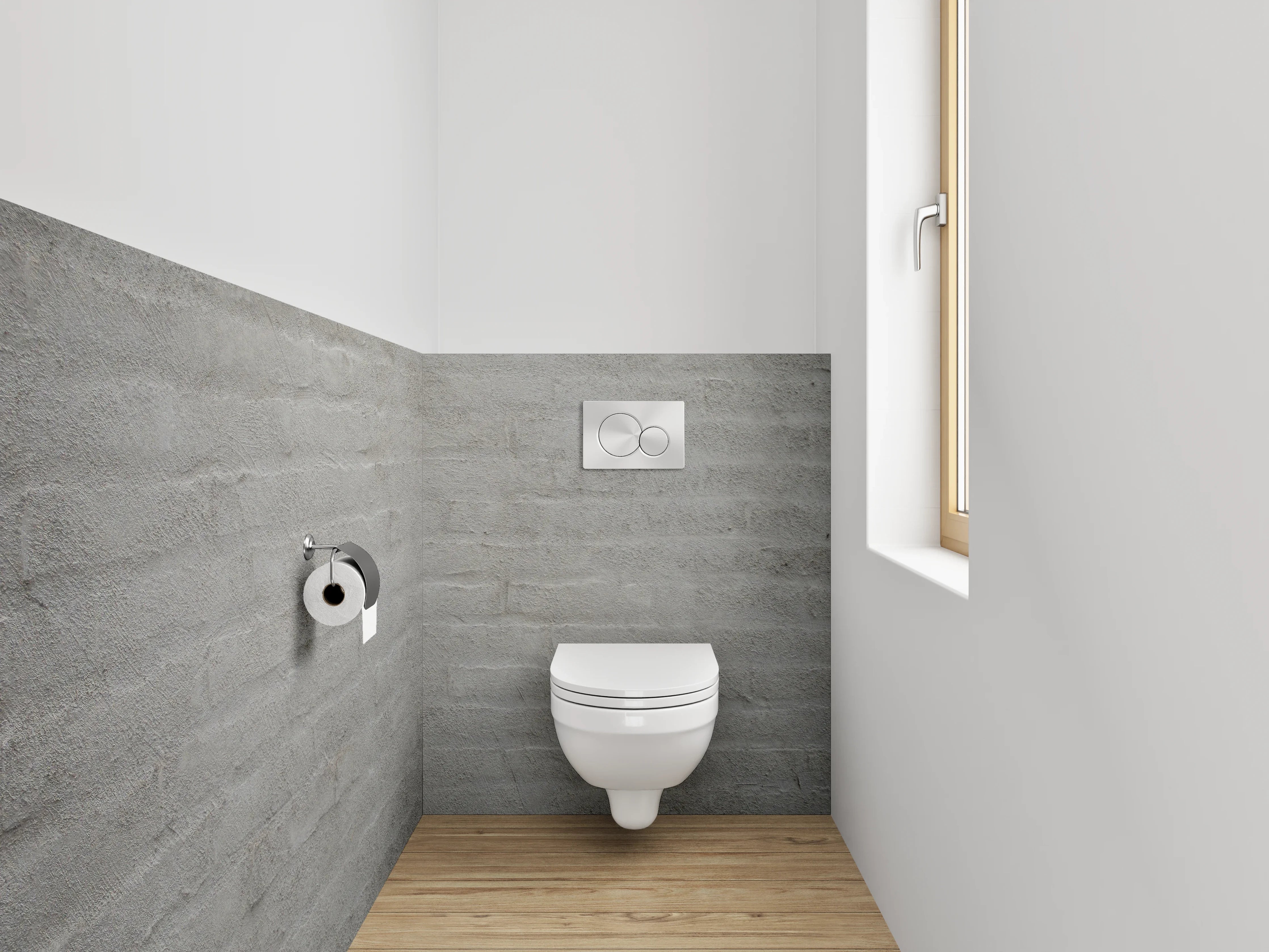 WC-Rückwand - Weiße Backstein Wandstruktur