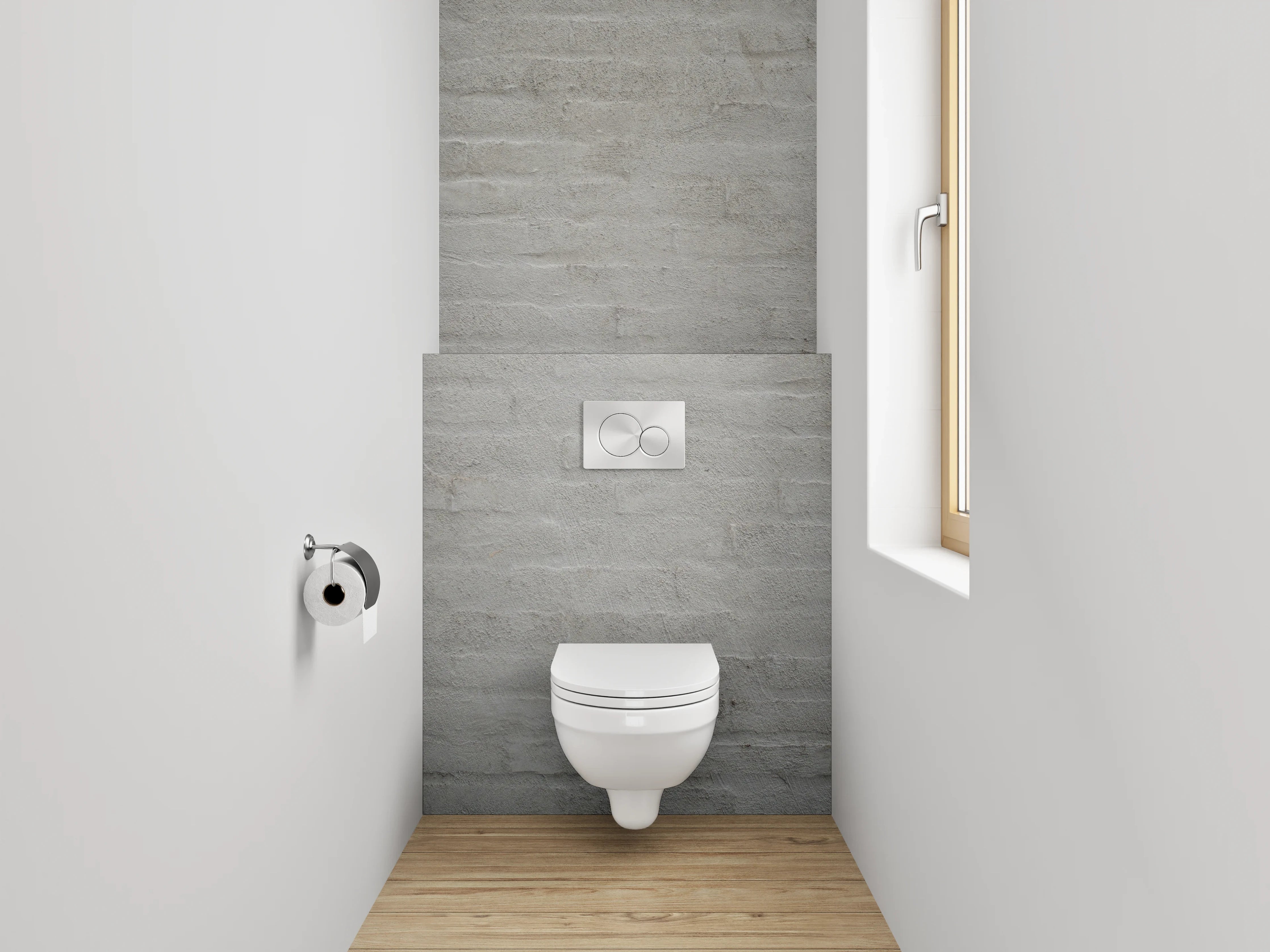 WC-Rückwand - Weiße Backstein Wandstruktur