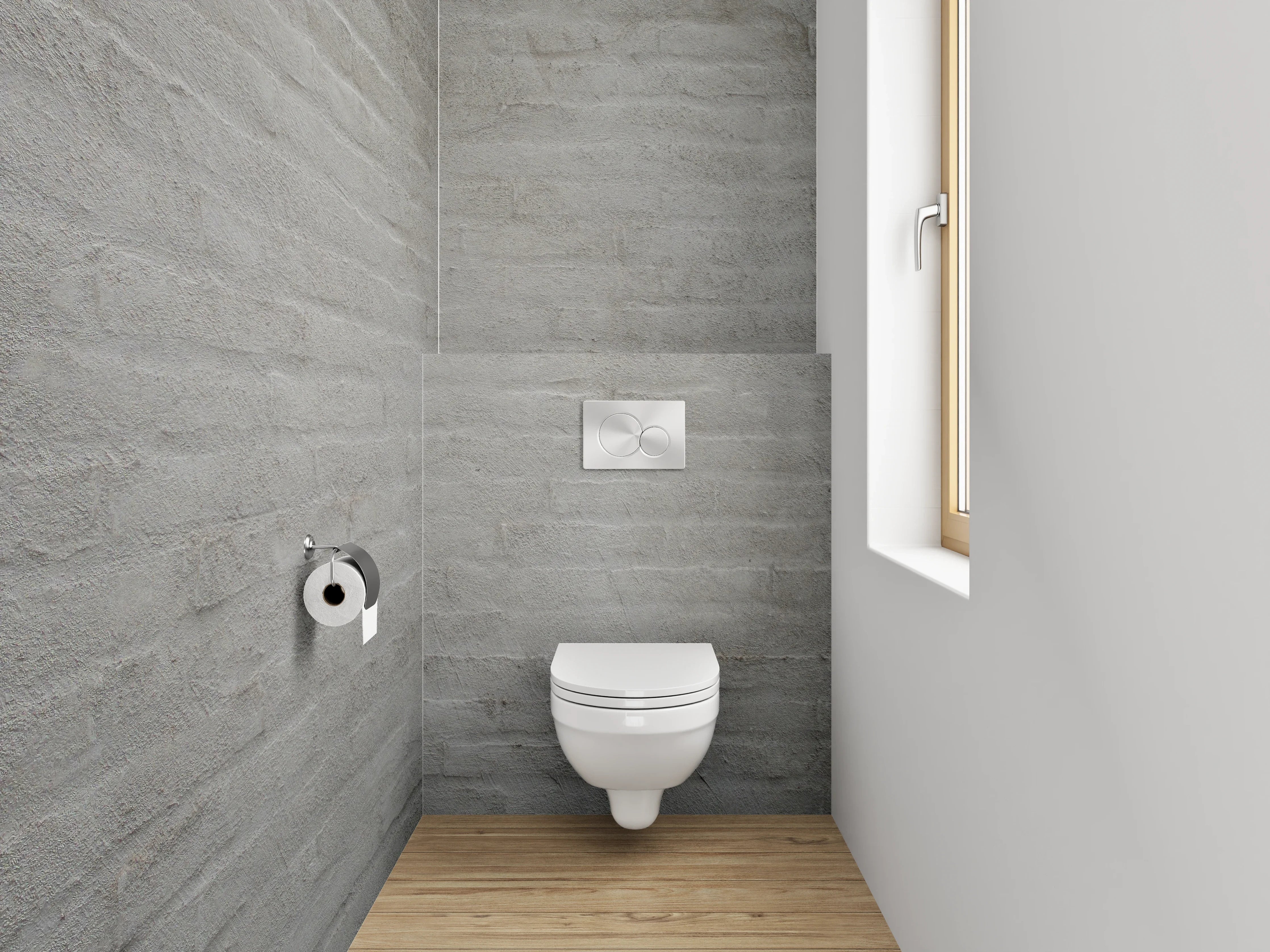 WC-Rückwand - Weiße Backstein Wandstruktur