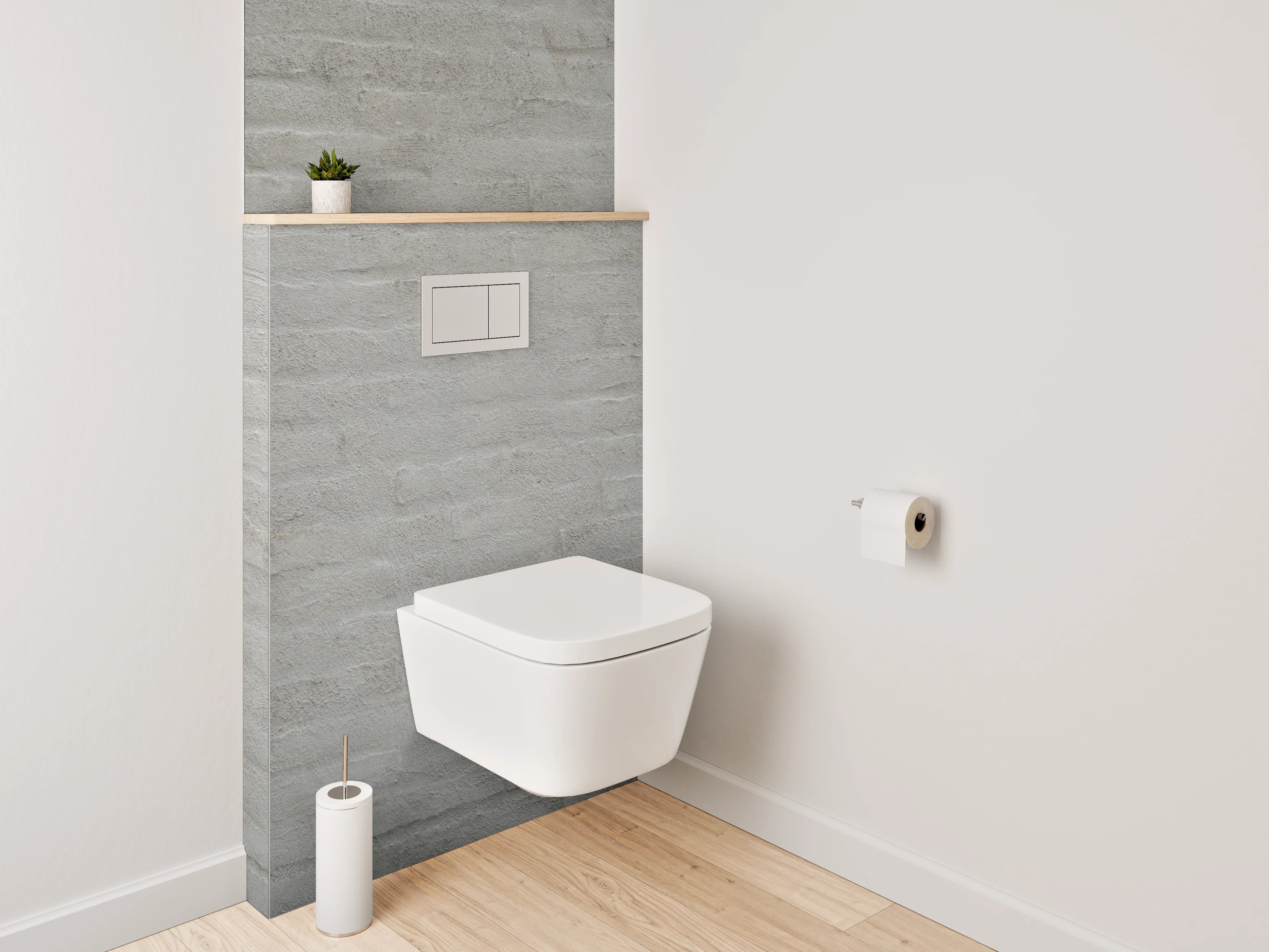 WC-Rückwand - Weiße Backstein Wandstruktur