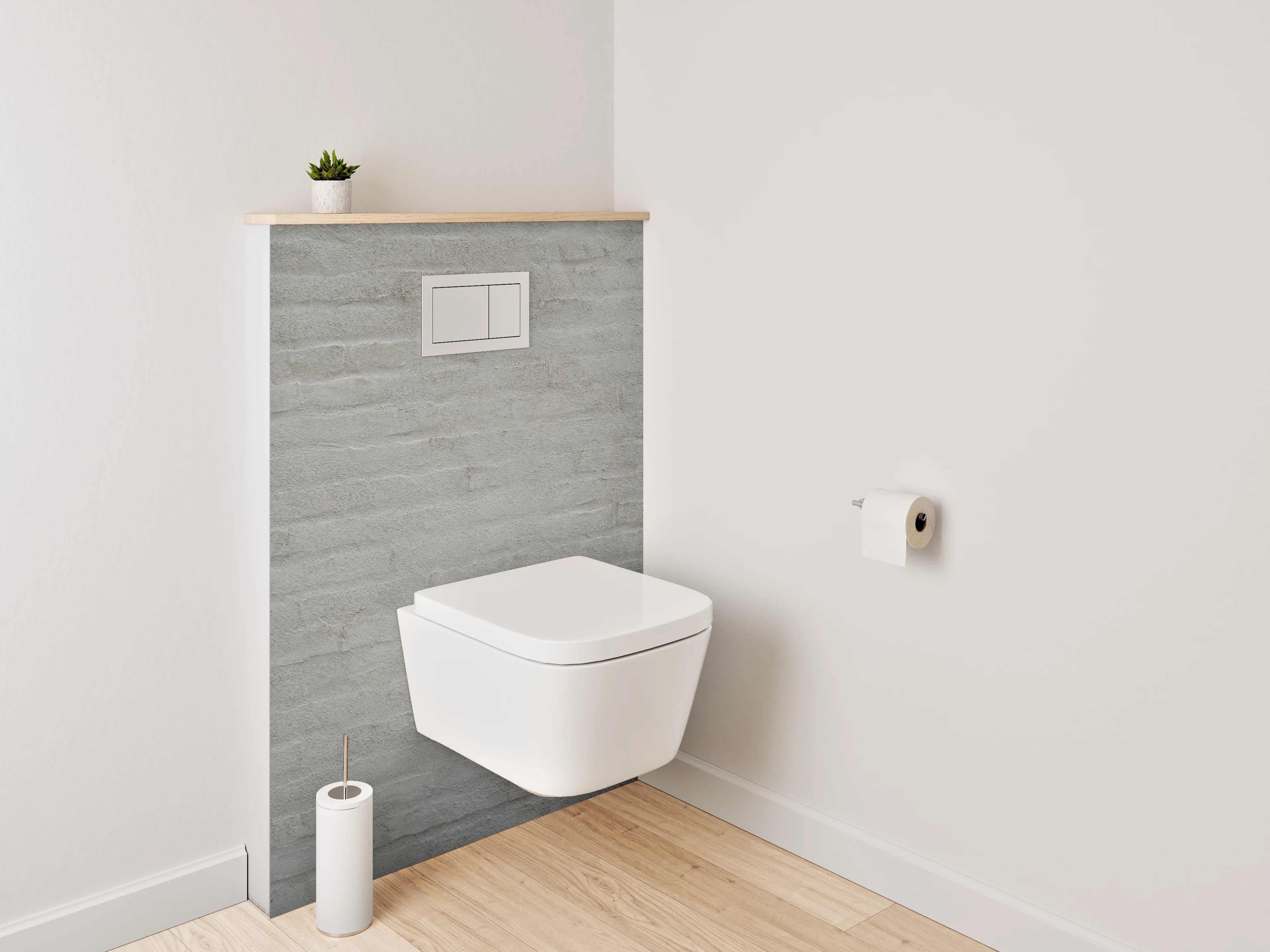 WC-Rückwand - Weiße Backstein Wandstruktur
