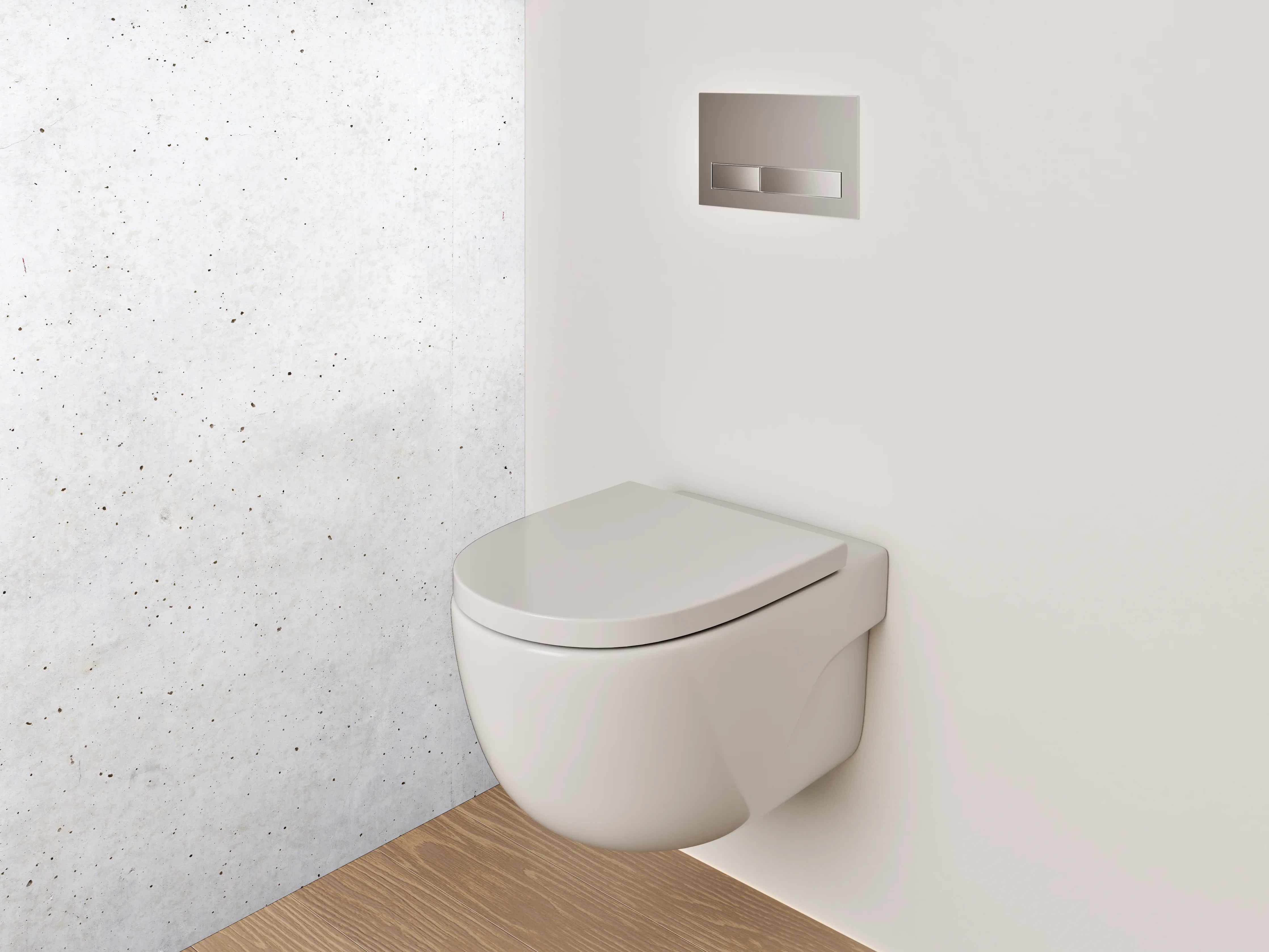WC-Rückwand - Weiße Betonoptik Wandfläche